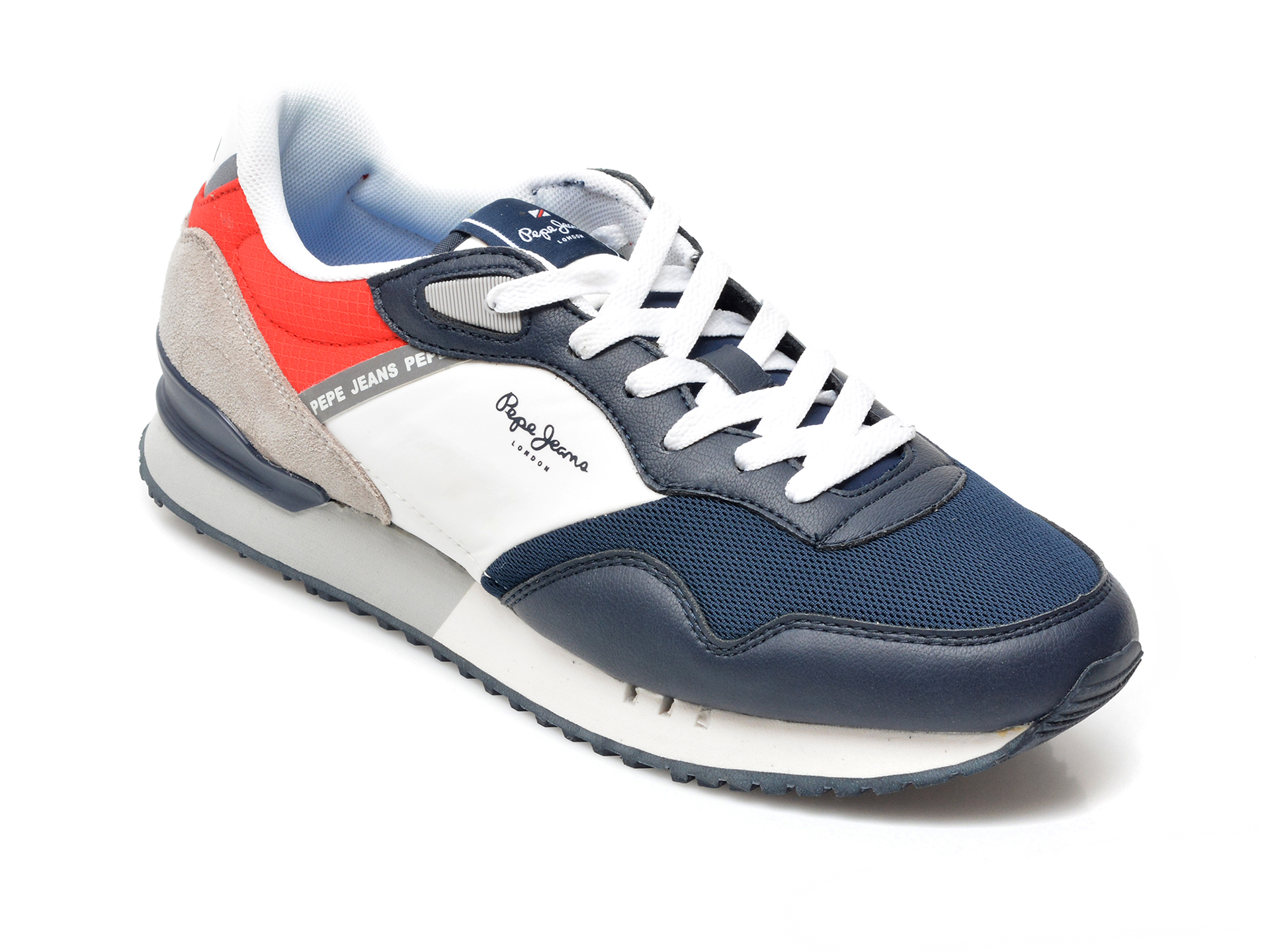 Pantofi Sport Pepe Jeans Bleumarin, Ms30821, Din Material Textil Si Piele Naturala