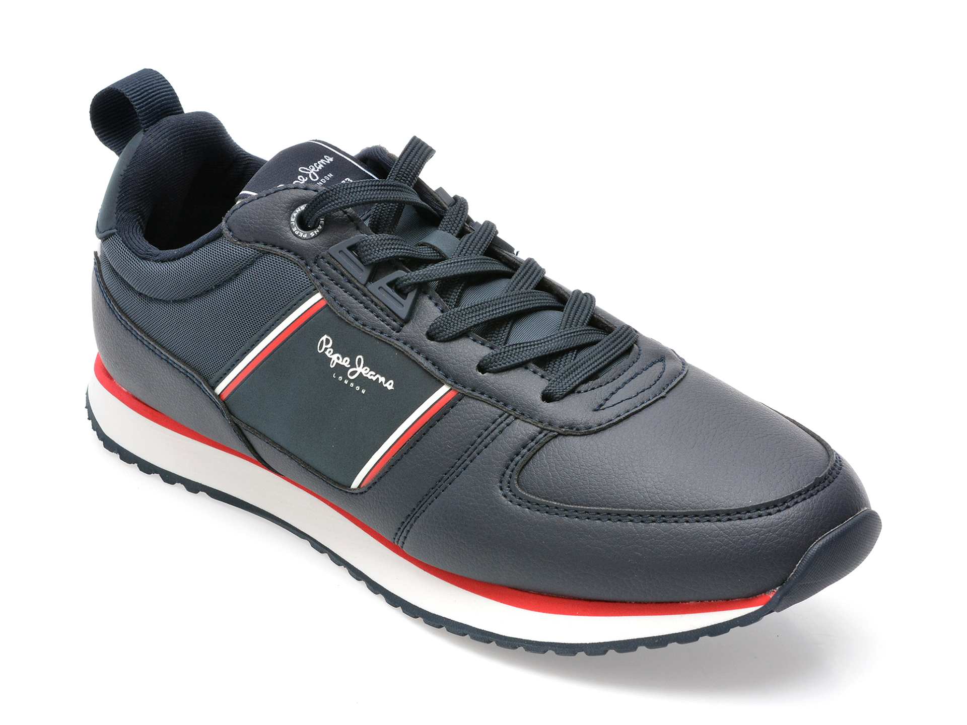 Pantofi sport PEPE JEANS bleumarin, MS30882, din piele ecologica si material textil