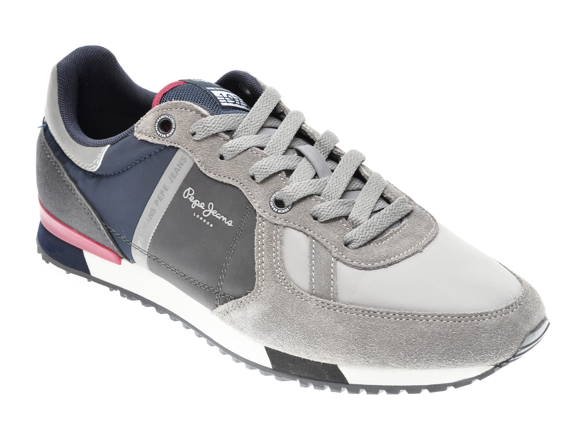 Pantofi sport PEPE JEANS gri, MS30659, din material textil si piele intoarsa