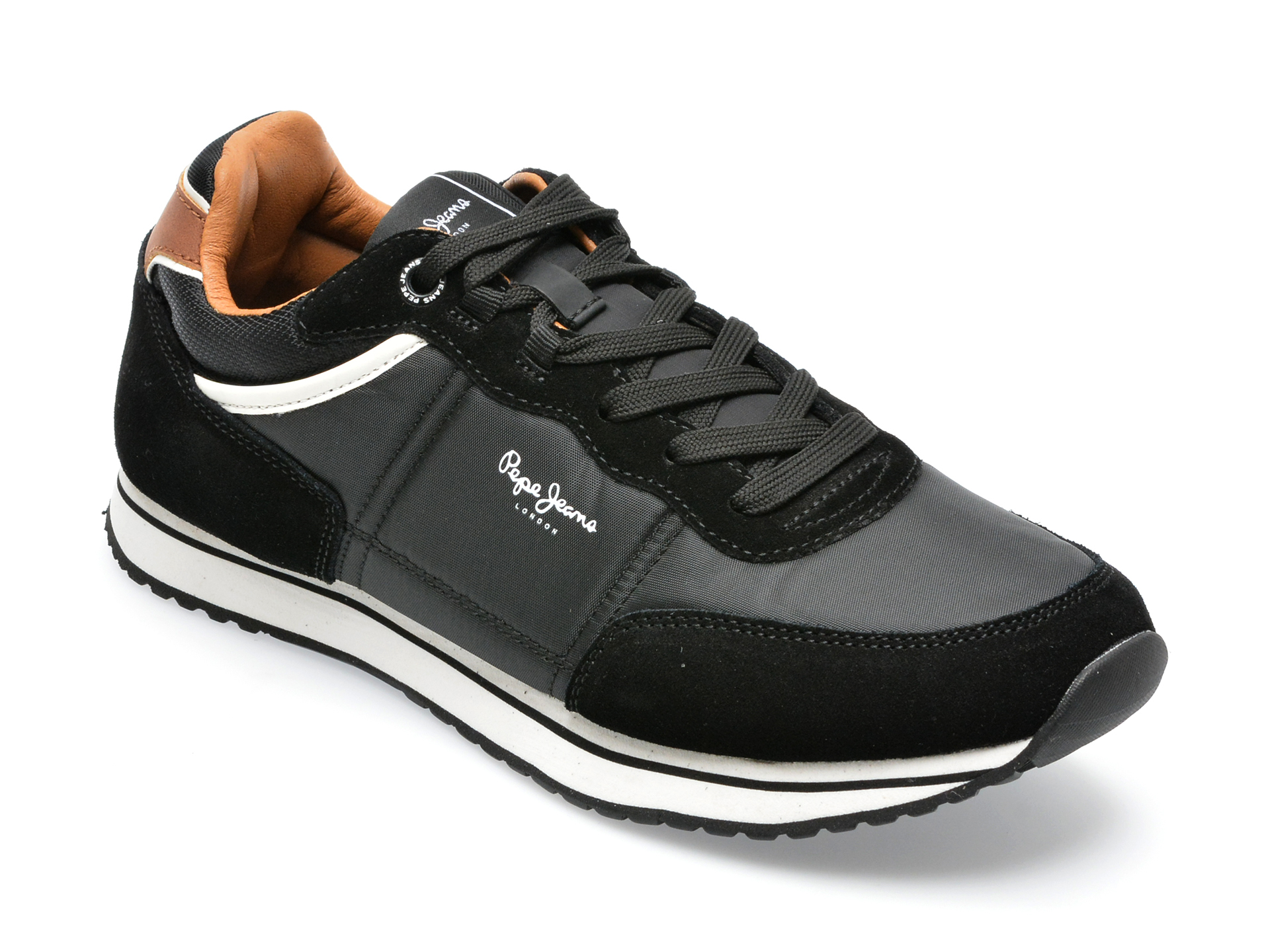 Pantofi sport PEPE JEANS negri, MS30883, din material textil si piele intoarsa Pepe Jeans