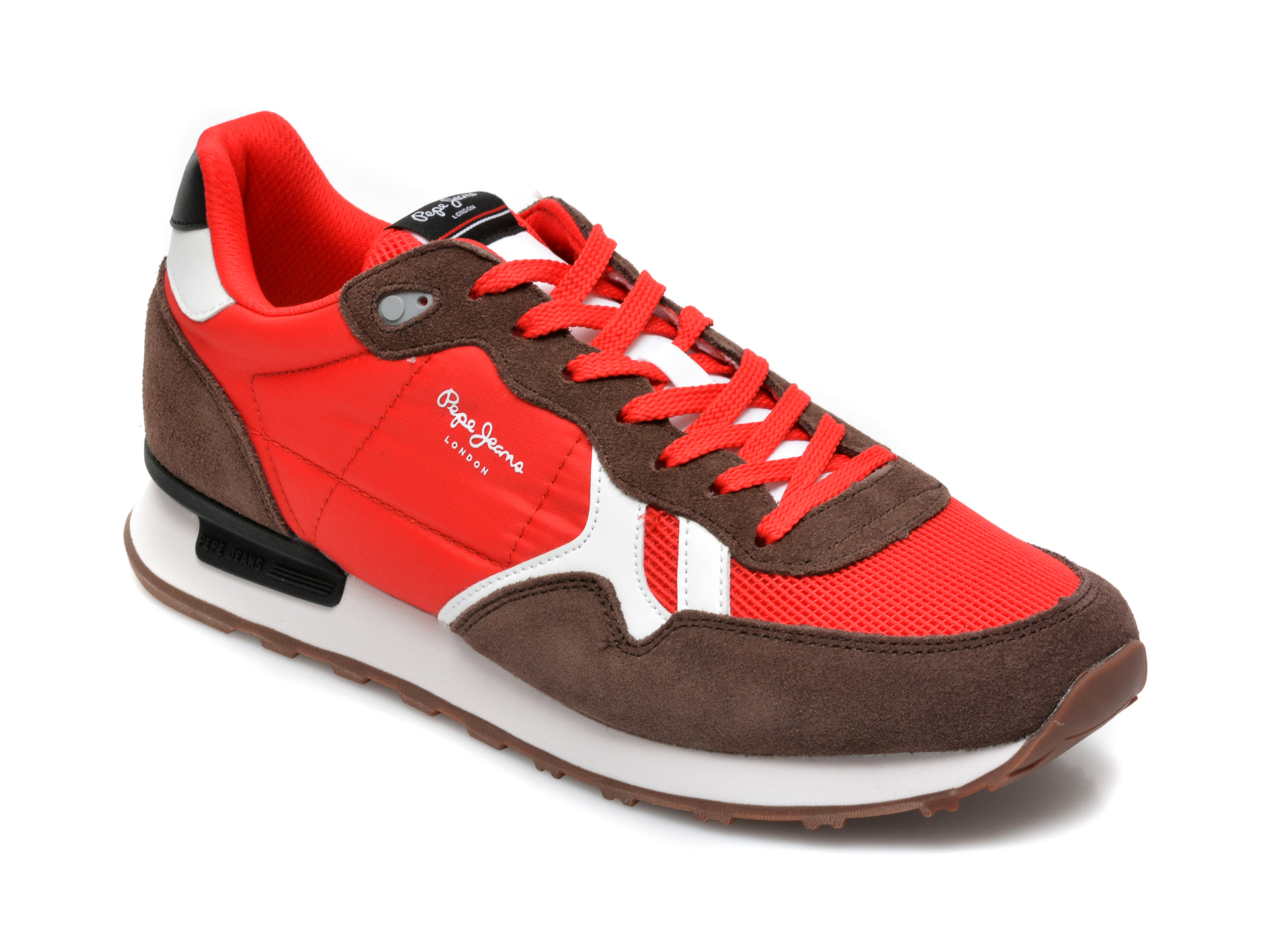 Pantofi sport PEPE JEANS rosii, 3072199, din material textil si piele naturala