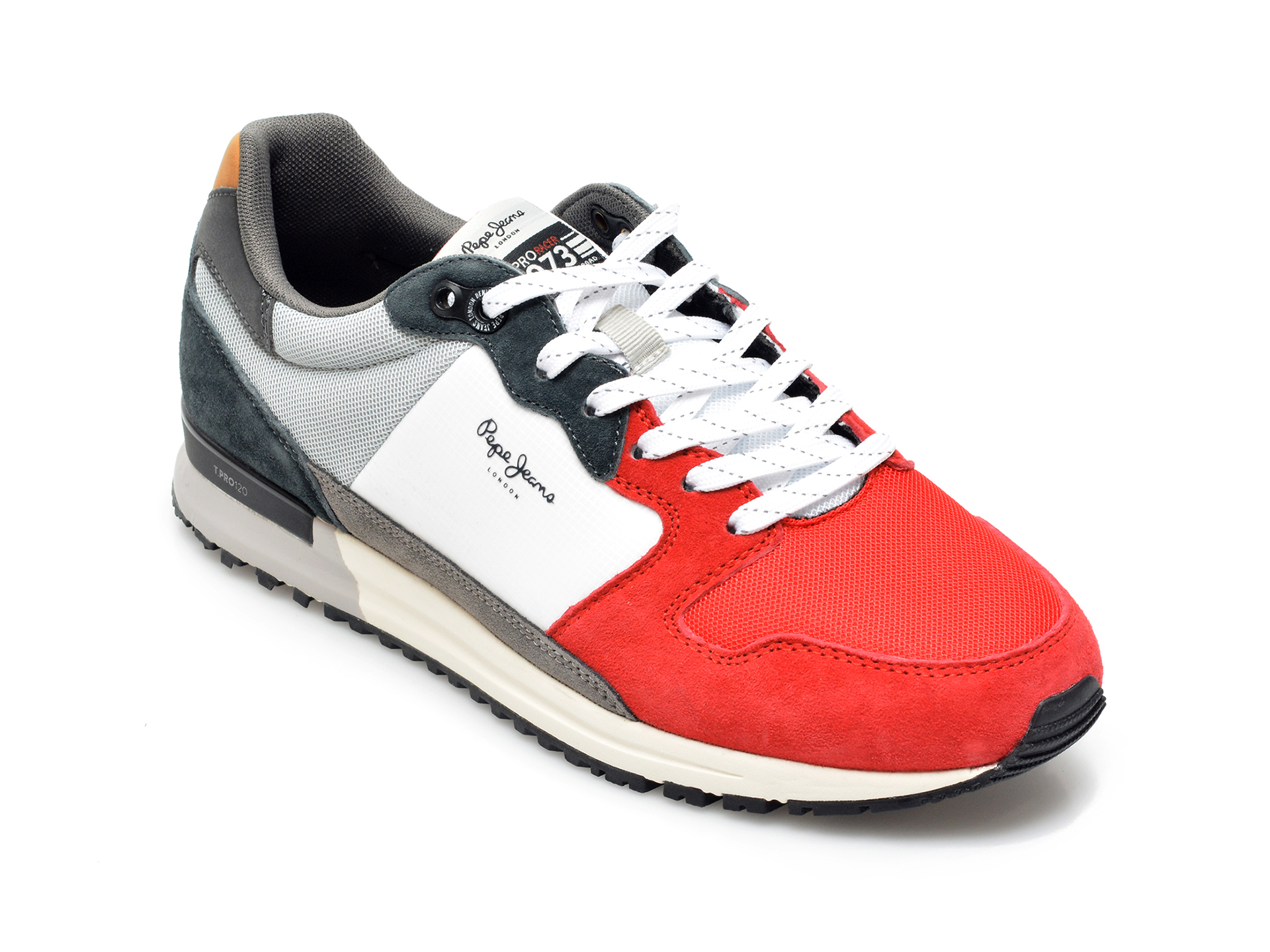 Pantofi sport PEPE JEANS rosii, 3073099, din material textil si piele intoarsa