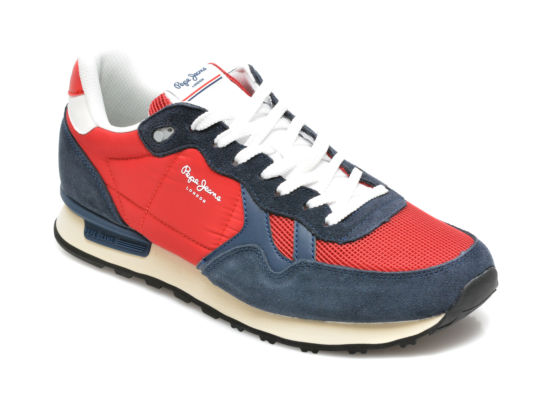 Pantofi sport PEPE JEANS rosii, MS30753, din material textil si piele intoarsa Pepe Jeans