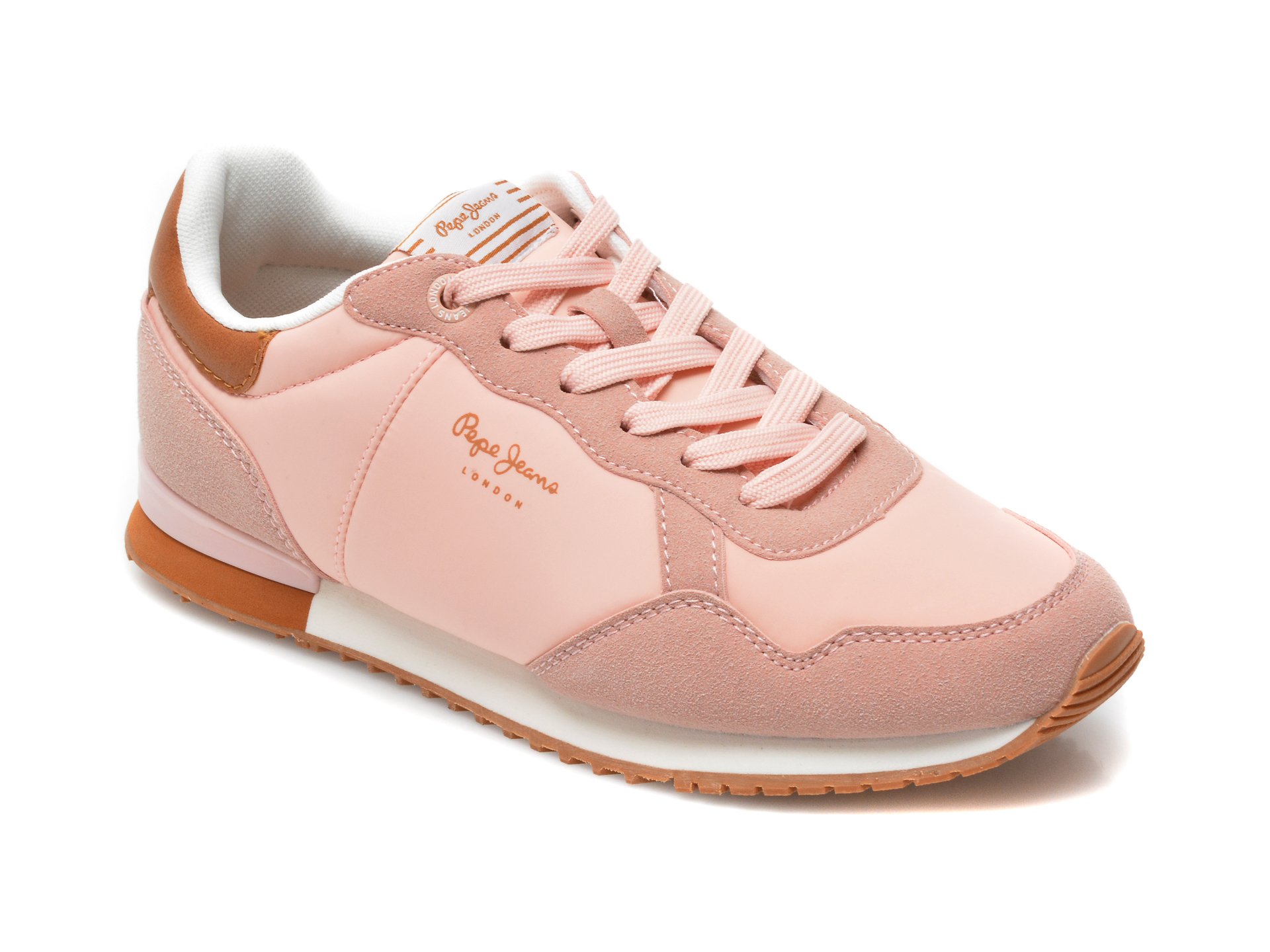 Pantofi sport PEPE JEANS roz, 3110699, din material textil si piele intoarsa