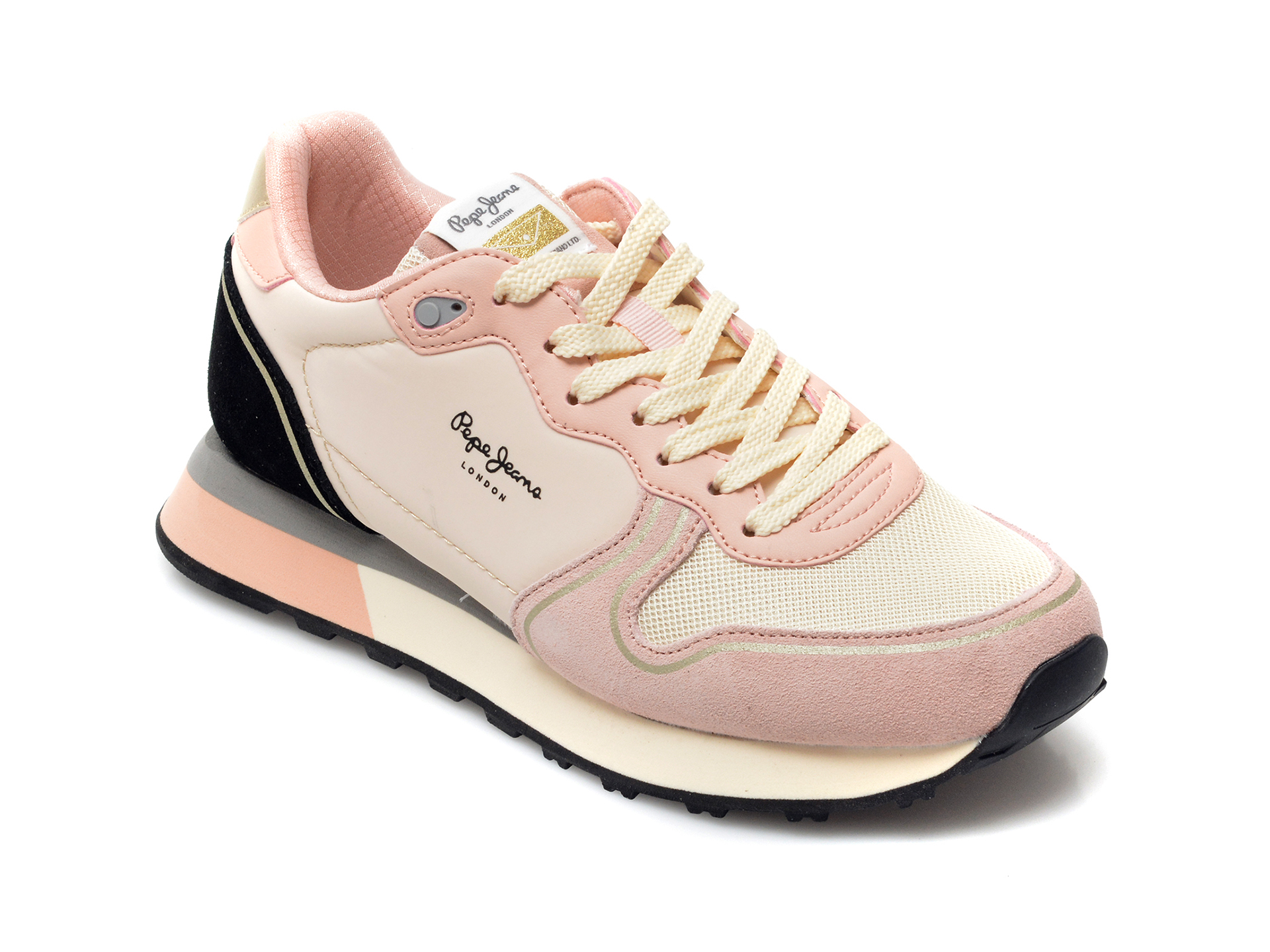 Pantofi sport PEPE JEANS roz, 3116299, din material textil si piele naturala