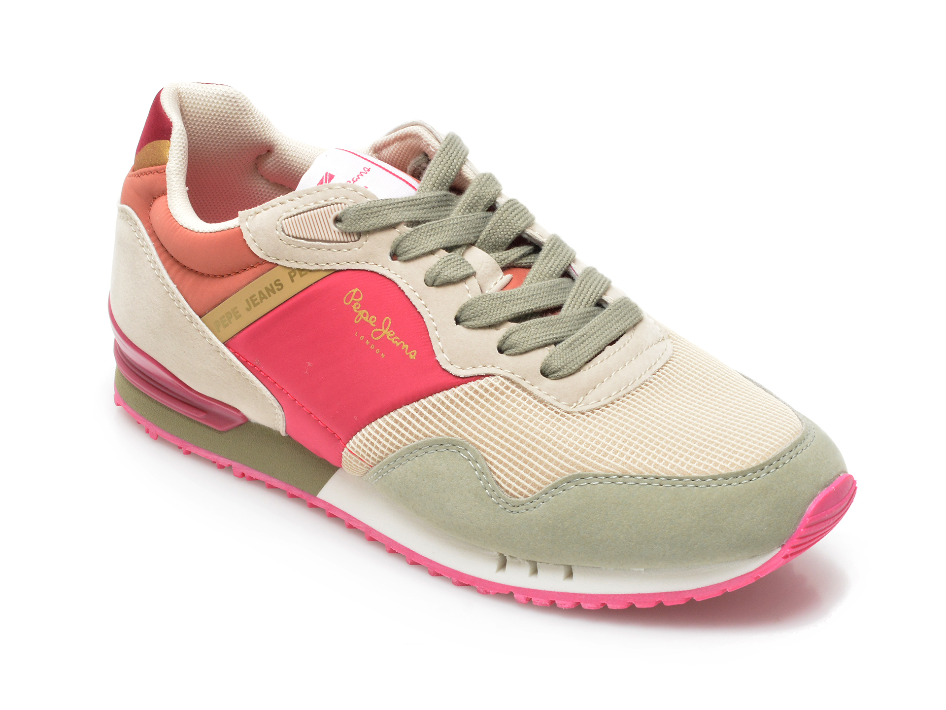 Pantofi sport PEPE JEANS roz, LS31313, din material textil si piele ecologica Pepe Jeans imagine noua