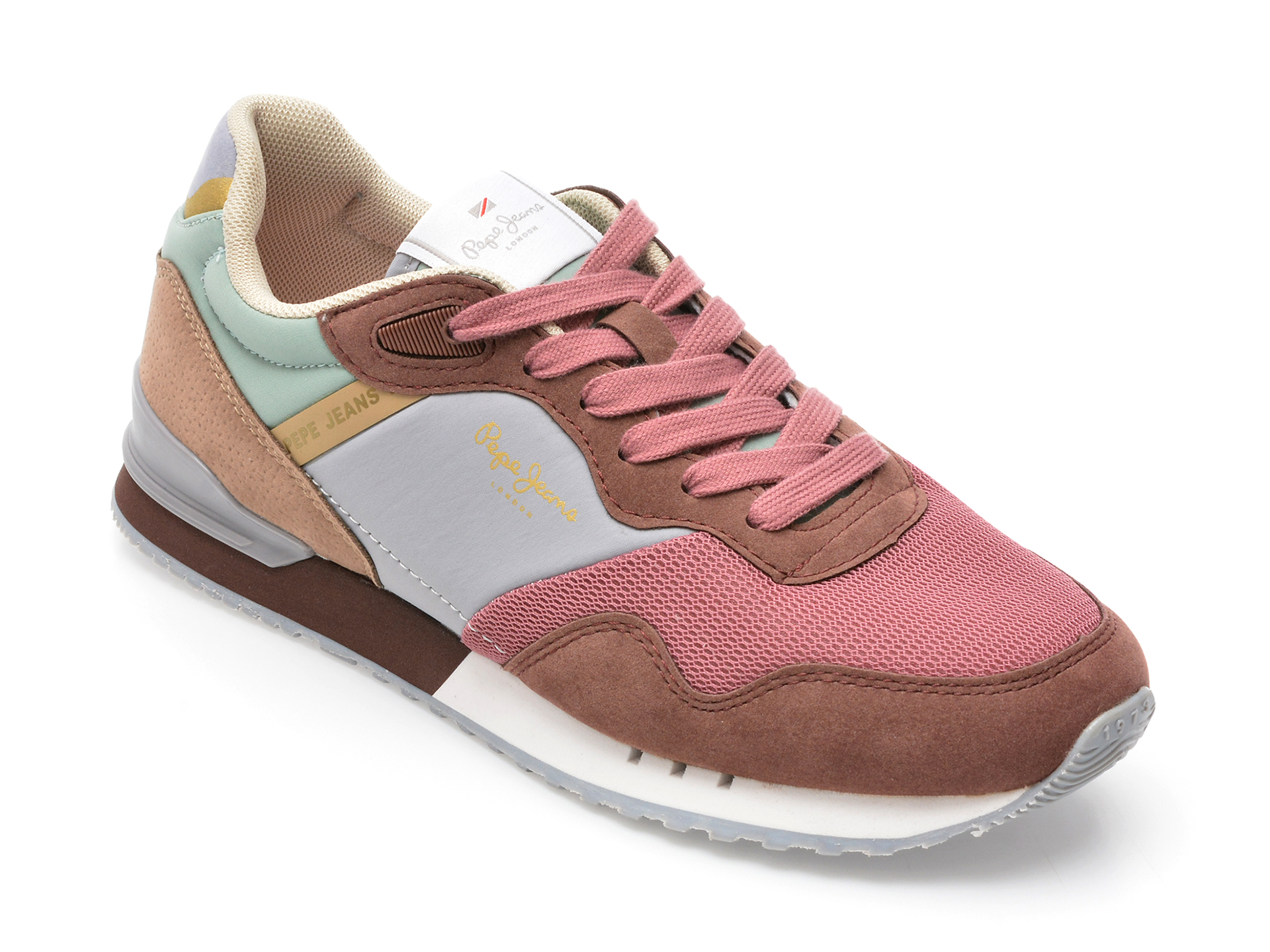 Pantofi sport PEPE JEANS roz, LS31380, din material textil si piele ecologica /femei/pantofi imagine noua
