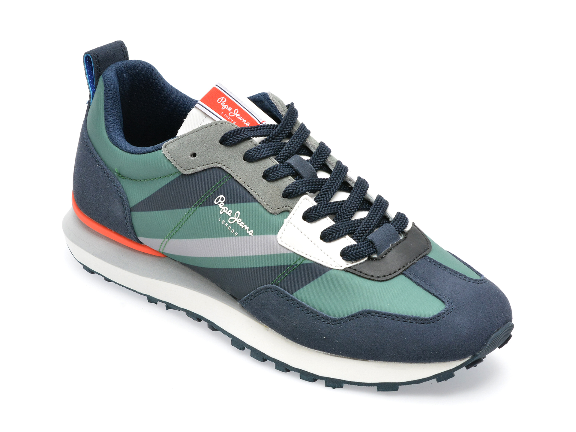 Pantofi sport PEPE JEANS verzi, MS30853, din material textil si piele ecologica