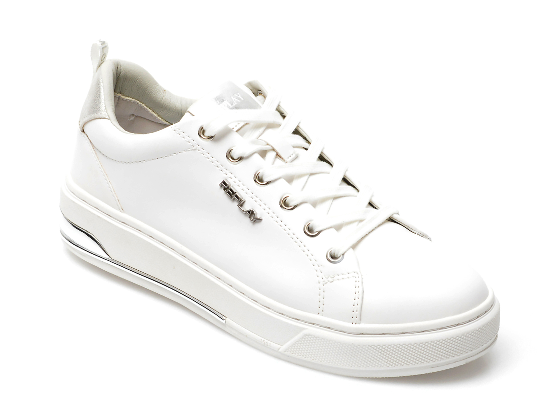 Pantofi sport REPLAY albi, WZ2S09S, din piele ecologica
