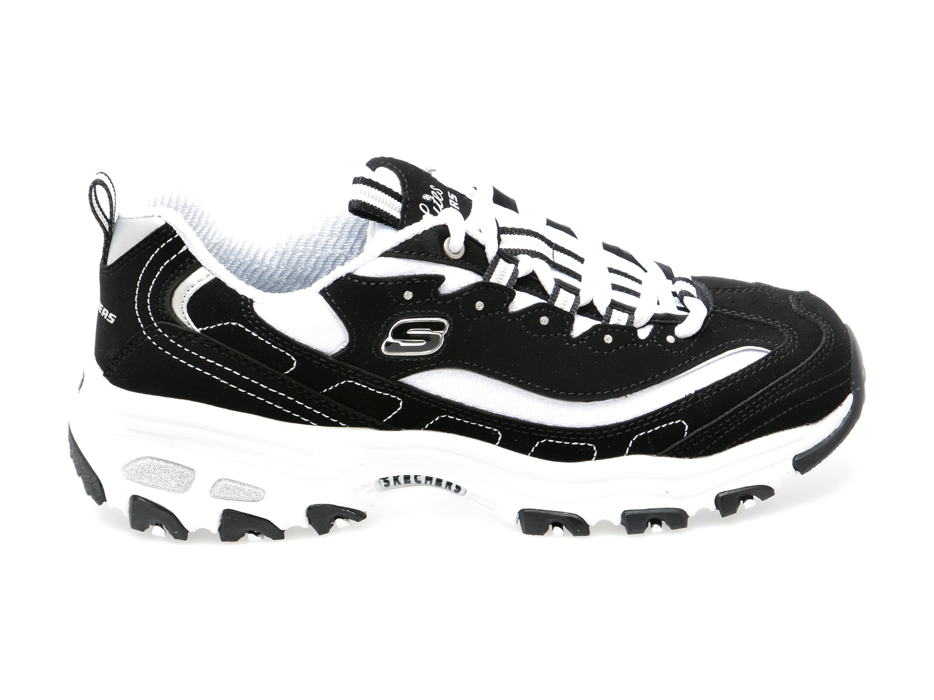 Pantofi Sport SKECHERS alb-negru, 11930, din piele intoarsa image3