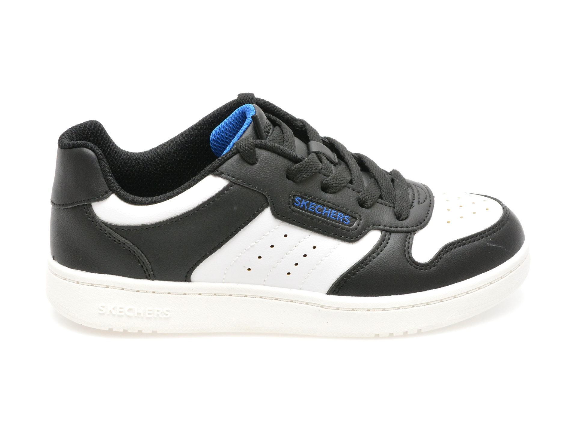Pantofi Sport Skechers Alb-negru, Quick Street, Din Piele Ecologica