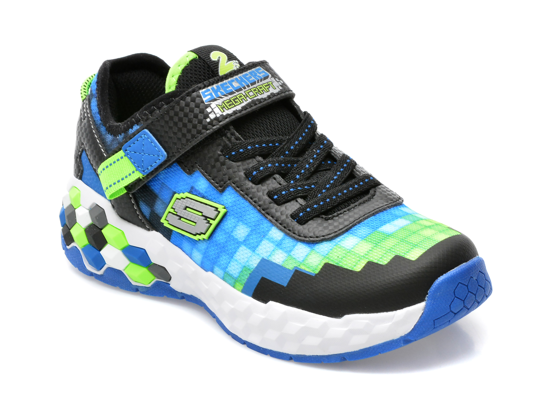 Pantofi sport SKECHERS albastri, MEGA-CRAFT 2.0, din material textil si piele ecologica Skechers