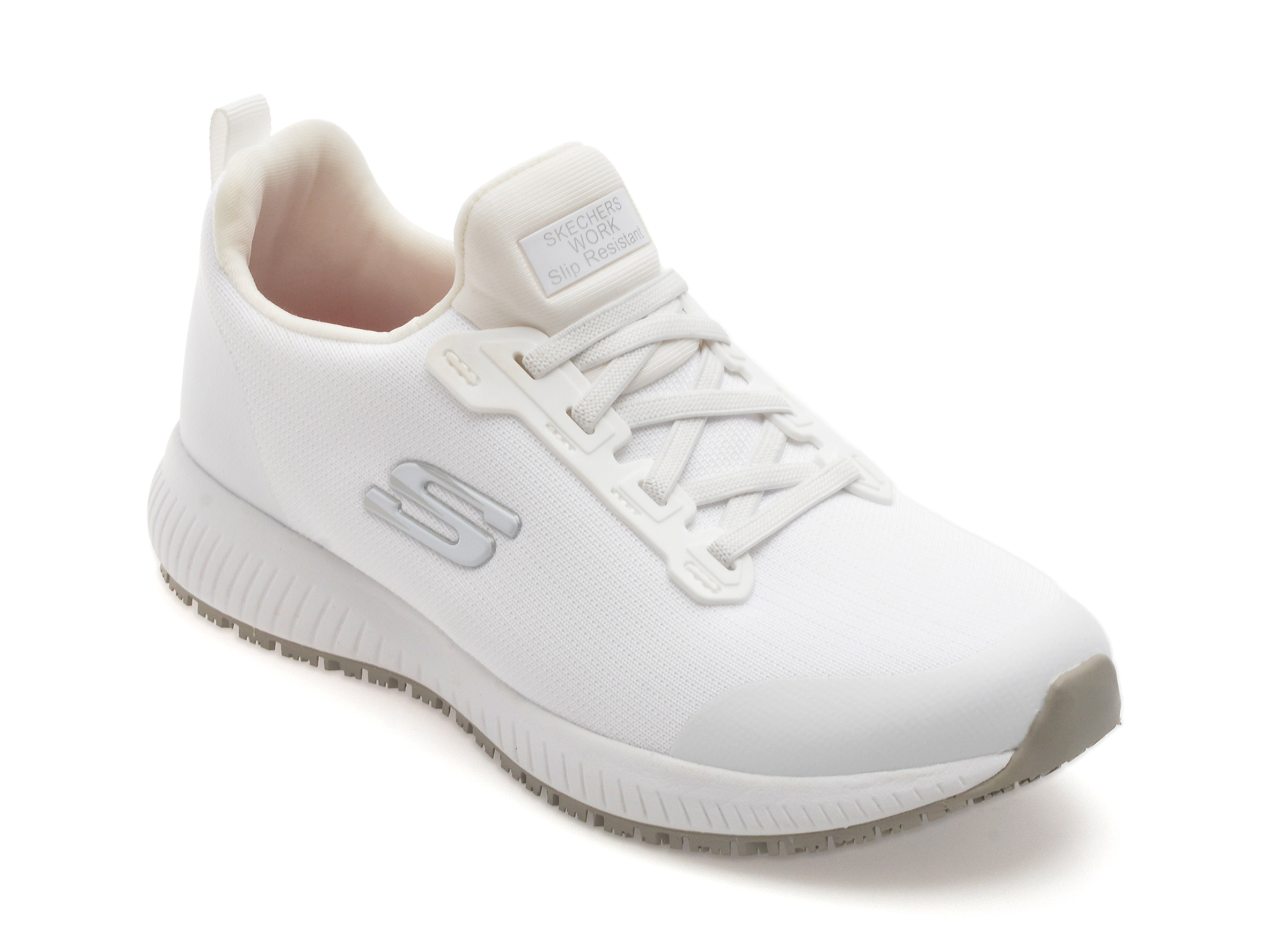 Pantofi sport SKECHERS albi, 77222EC, din material textil