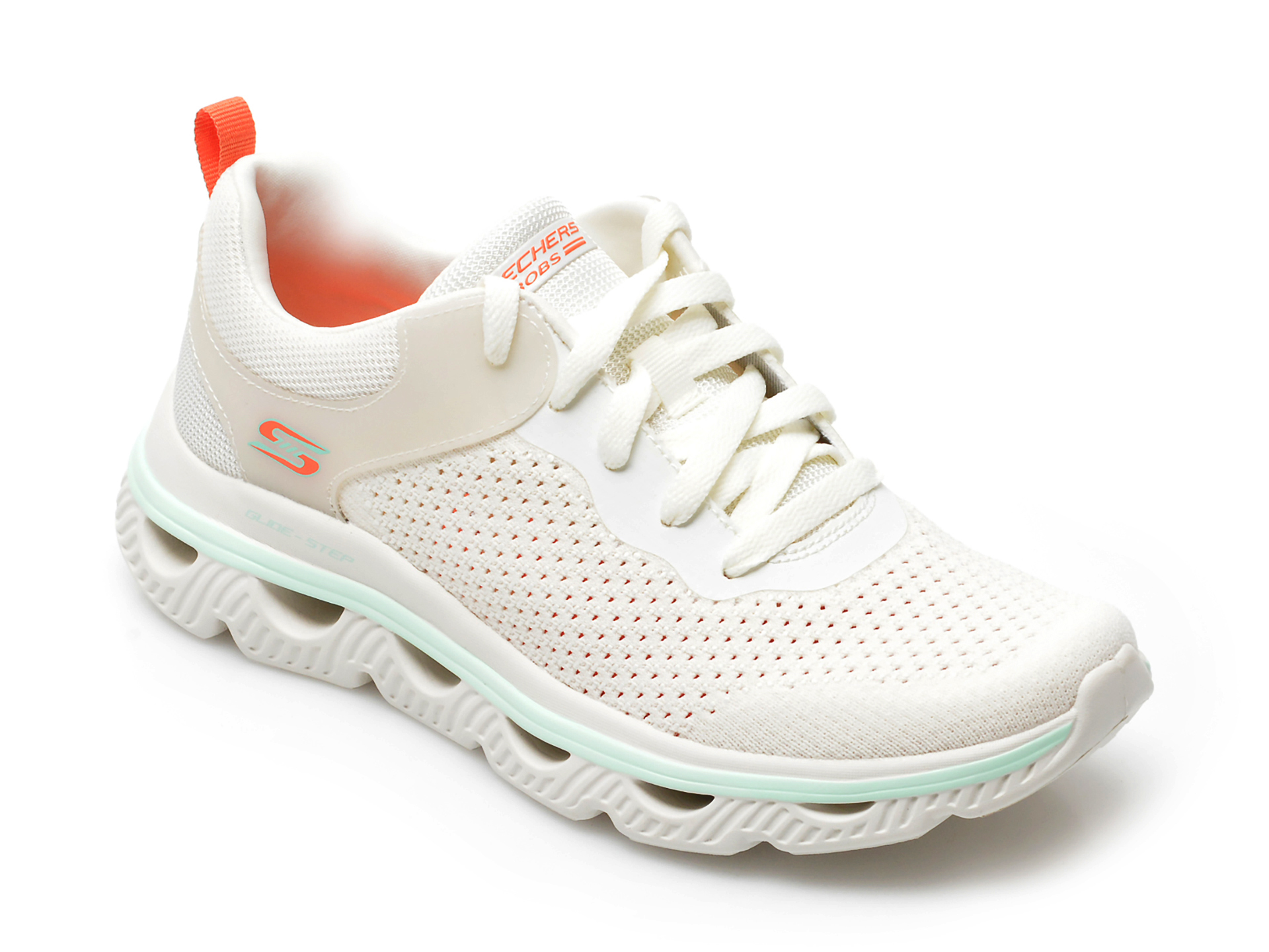 Pantofi sport SKECHERS albi, ARC WAVES, din material textil /femei/pantofi imagine noua