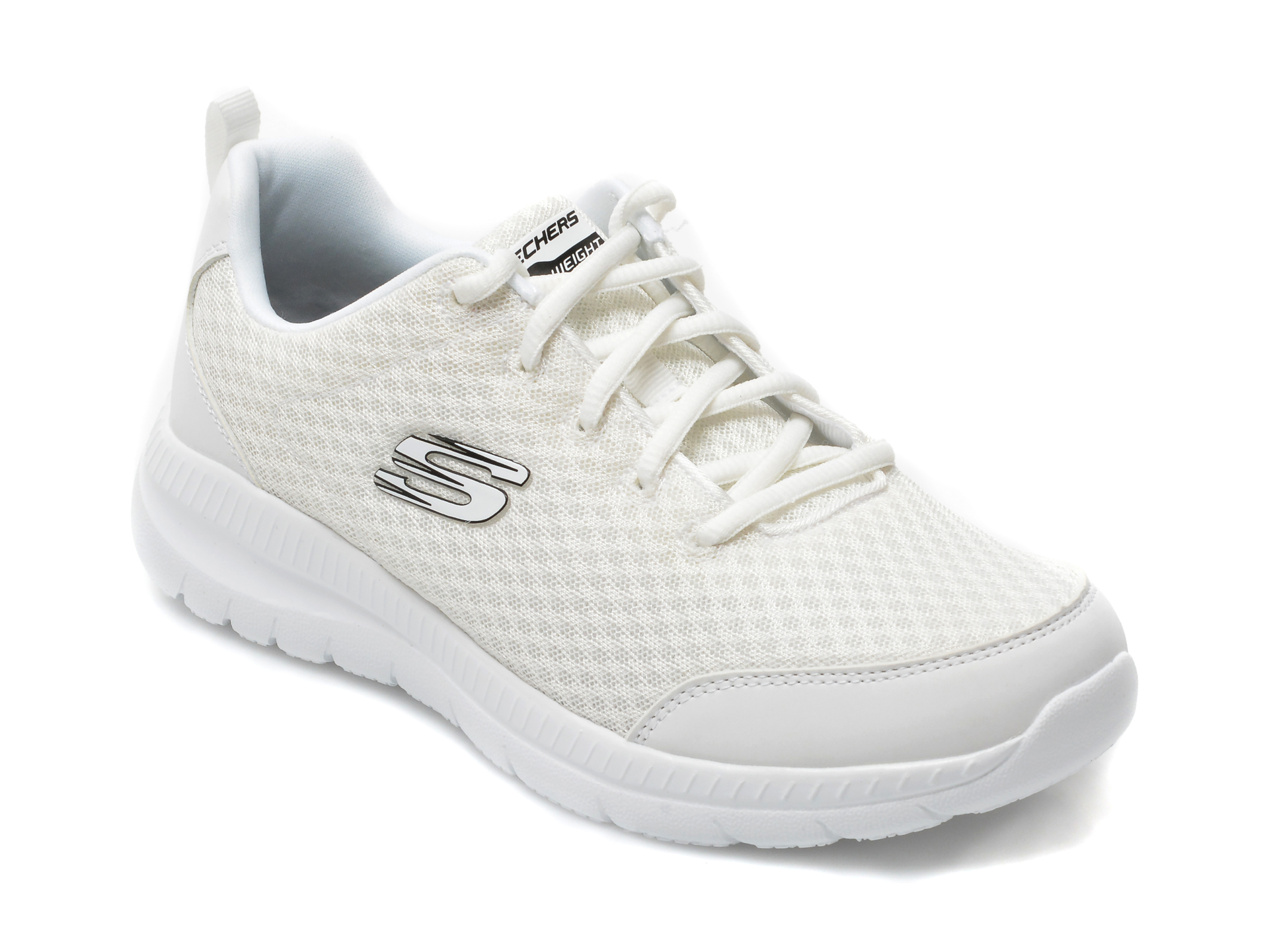 Pantofi sport SKECHERS albi, BOUNTIFUL, din material textil 2022 ❤️ Pret Super tezyo.ro imagine noua 2022