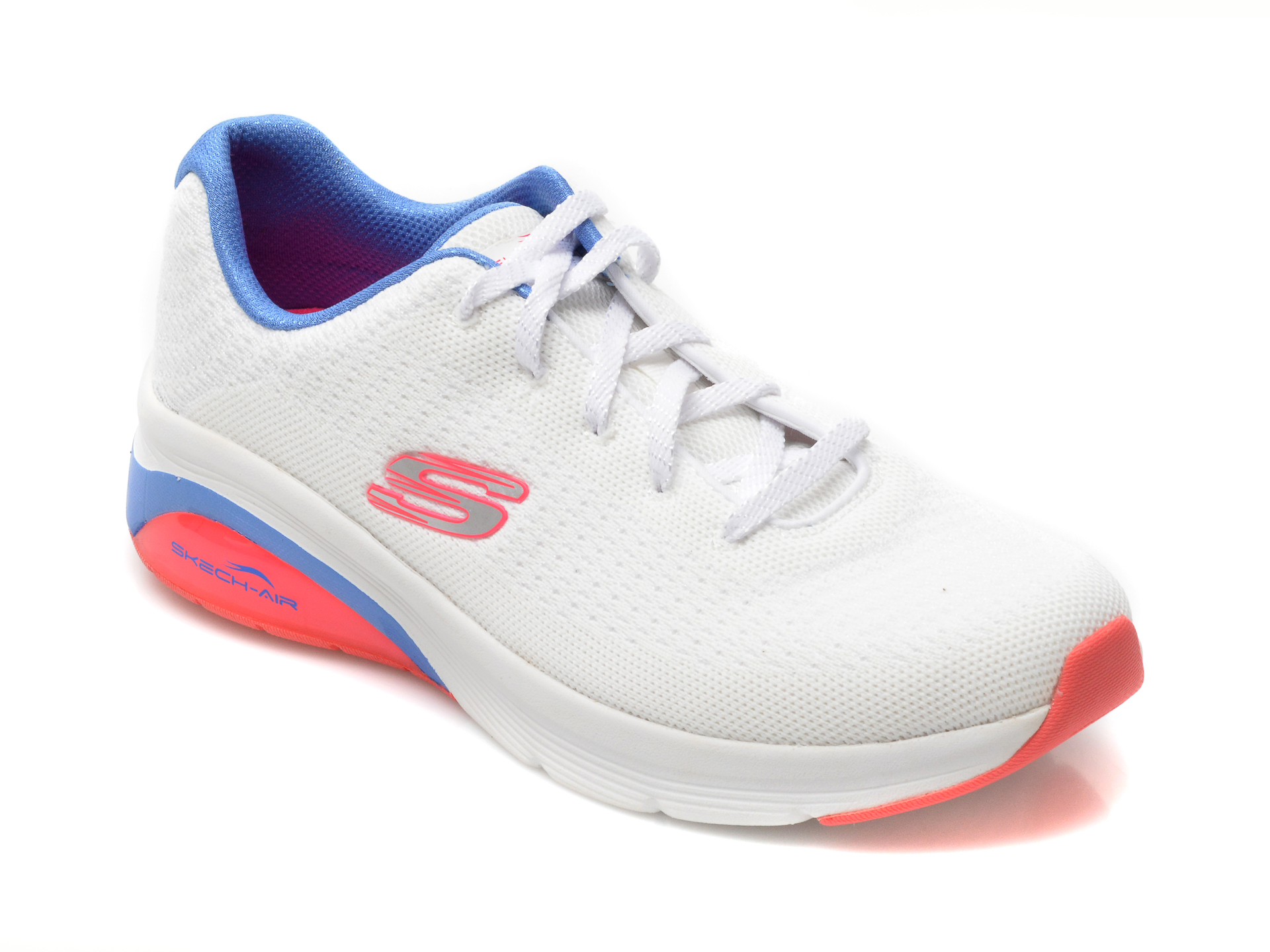 Pantofi sport SKECHERS albi, SKECH-AIR EXTREME, din material textil /femei/pantofi imagine noua