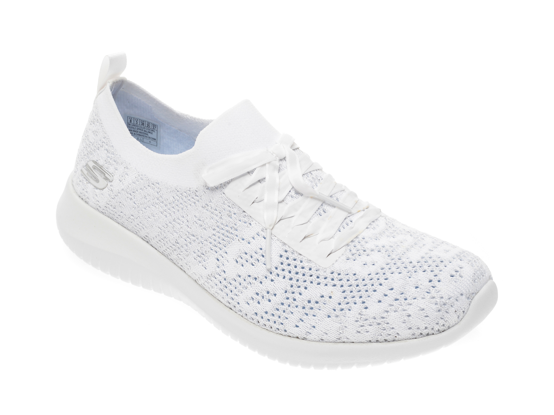 Pantofi sport SKECHERS albi, Ultra Flex, din material textil