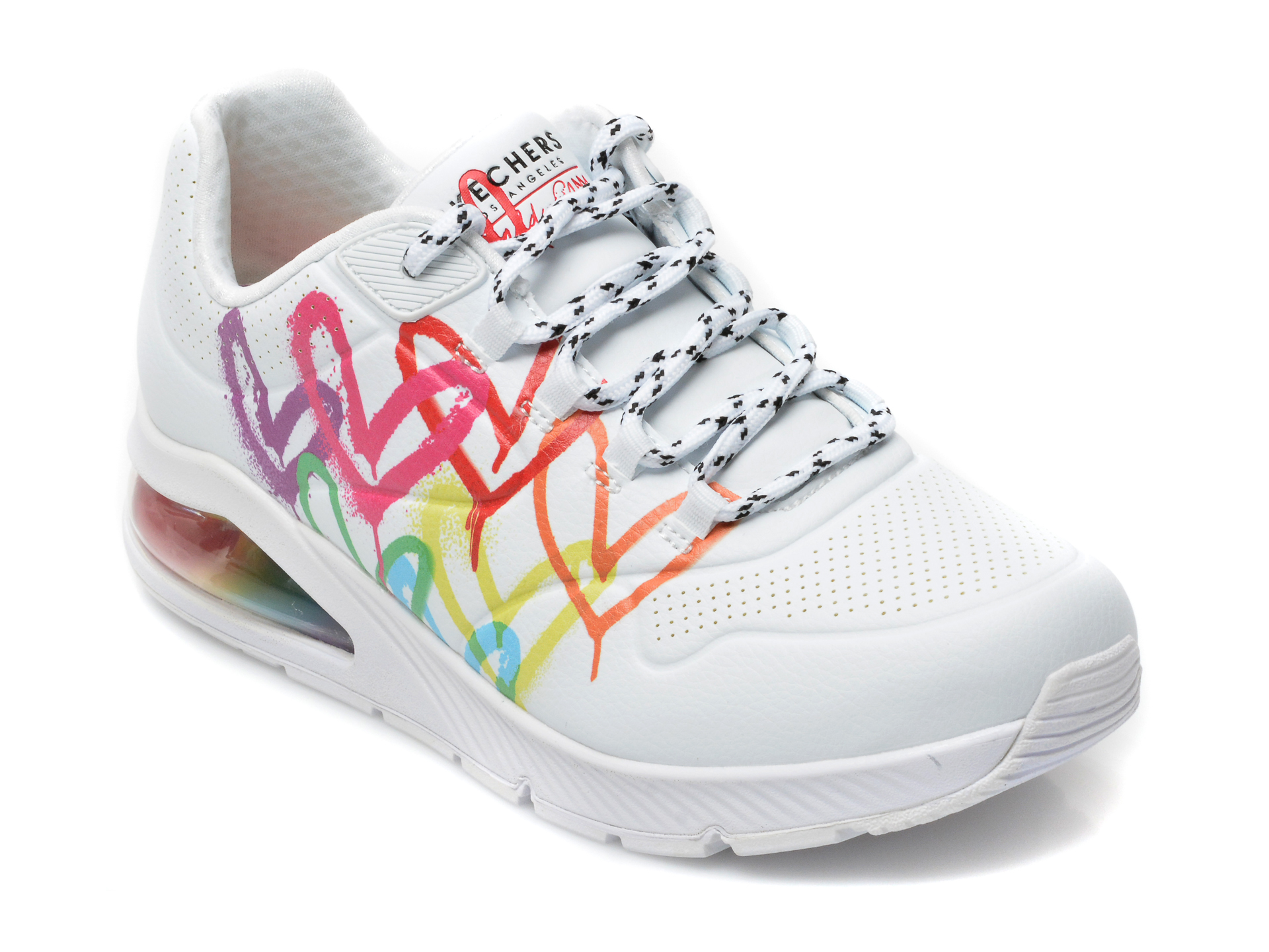 Pantofi sport SKECHERS albi, UNO 2, din piele ecologica Skechers imagine noua