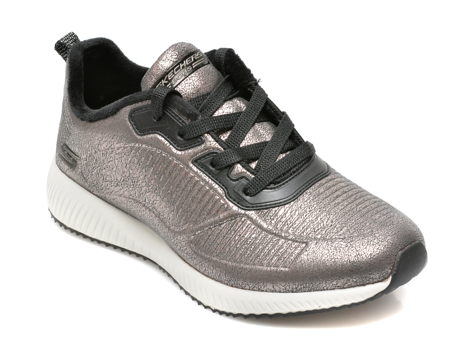 Pantofi sport SKECHERS argintii, BOBS SQUAD, din piele ecologica Skechers imagine noua