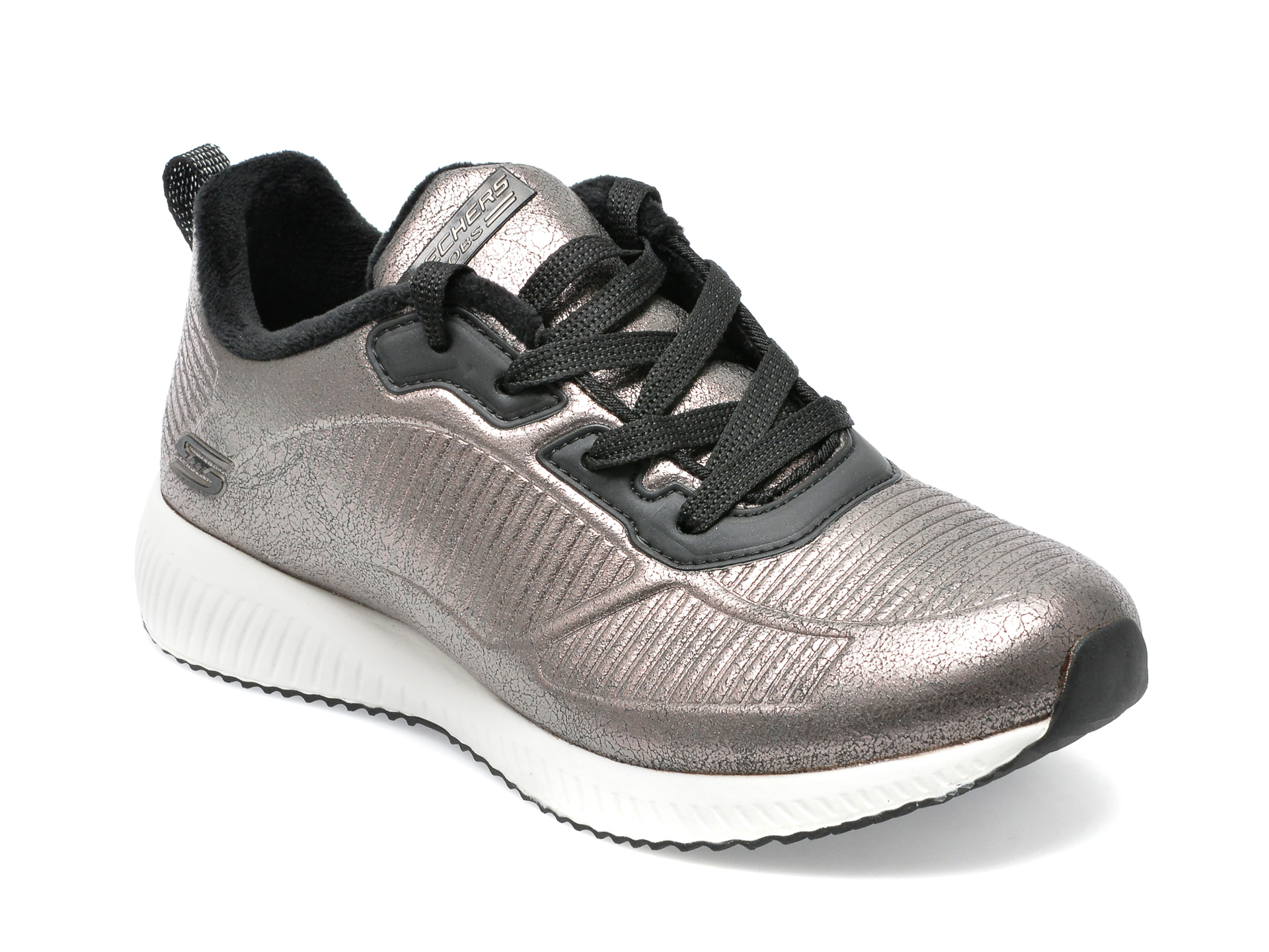Pantofi sport SKECHERS argintii, BOBS SQUAD , din piele ecologica /femei/pantofi imagine noua