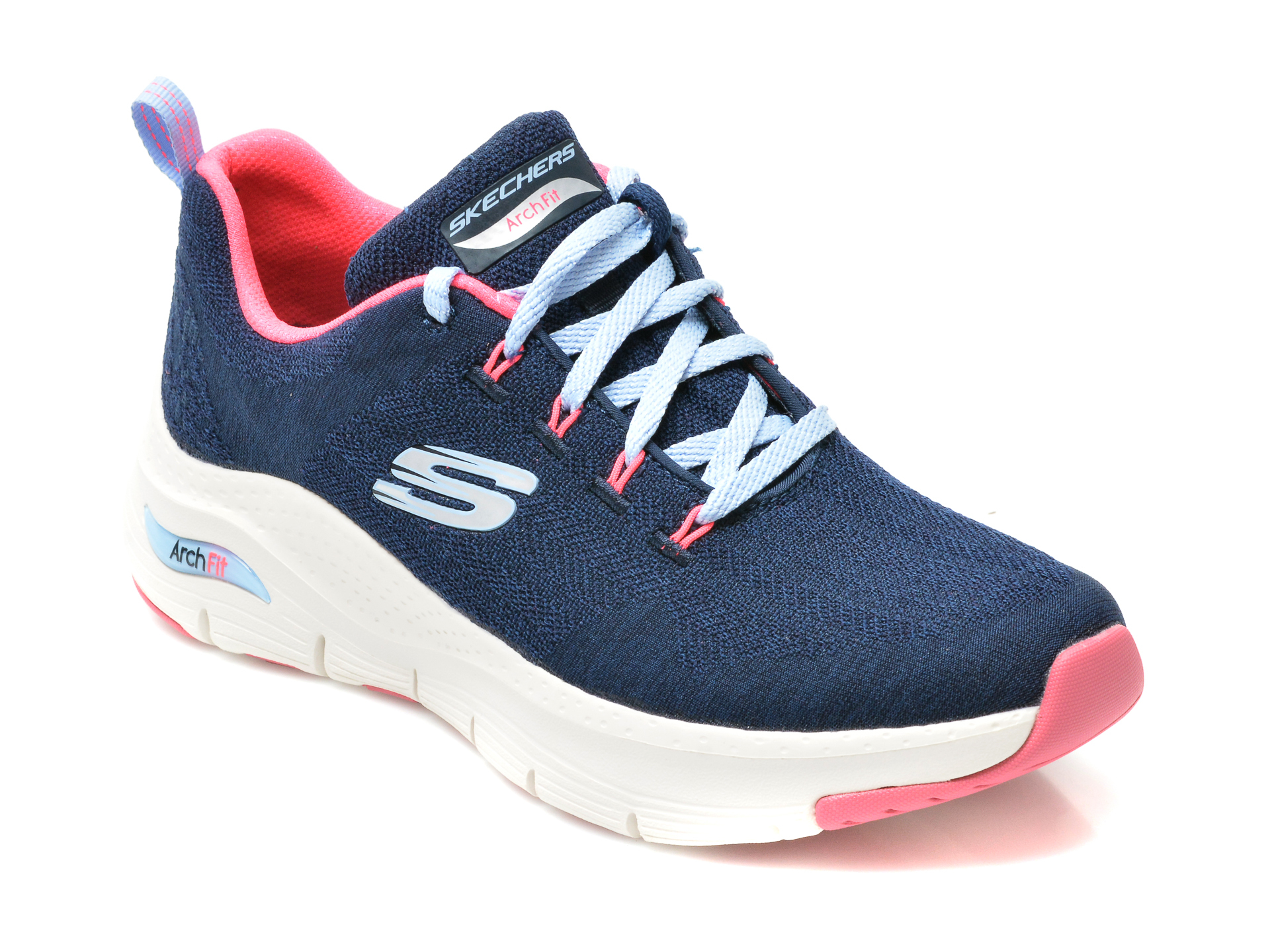 Pantofi sport SKECHERS bleumarin, ARCH FIT, din material textil Skechers imagine noua