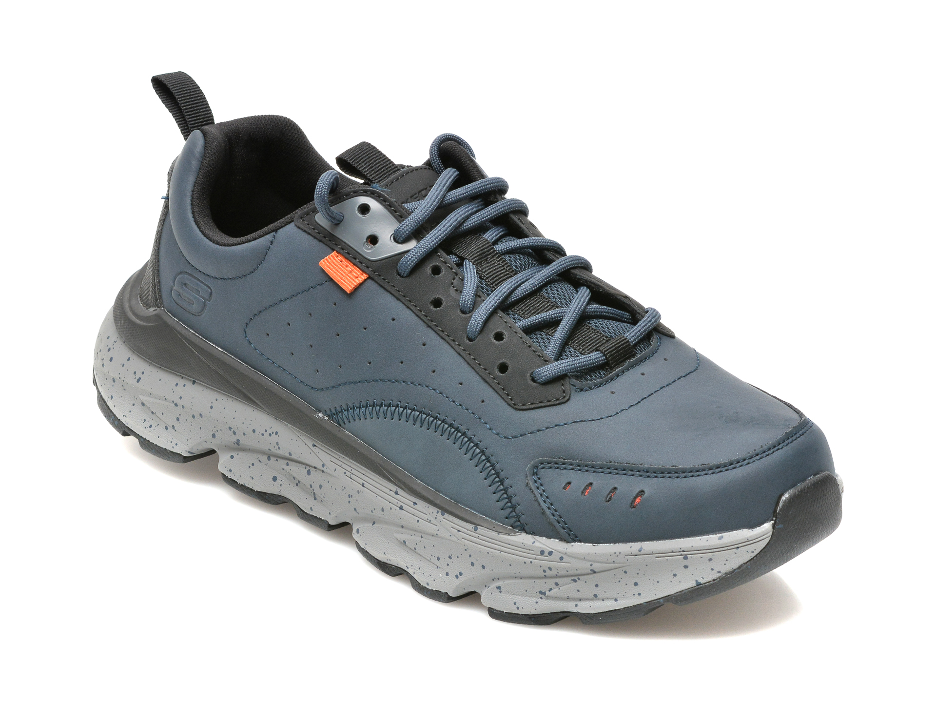 Pantofi sport SKECHERS bleumarin, DELMONT, din piele naturala Skechers imagine reduceri
