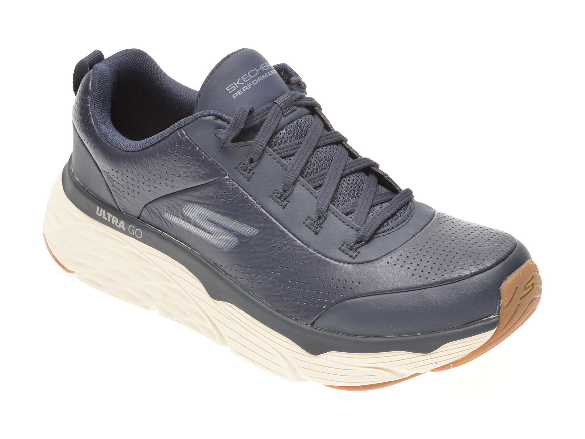 Pantofi sport SKECHERS bleumarin, MAX CUSHIONING ELITE LUCID, din piele naturala