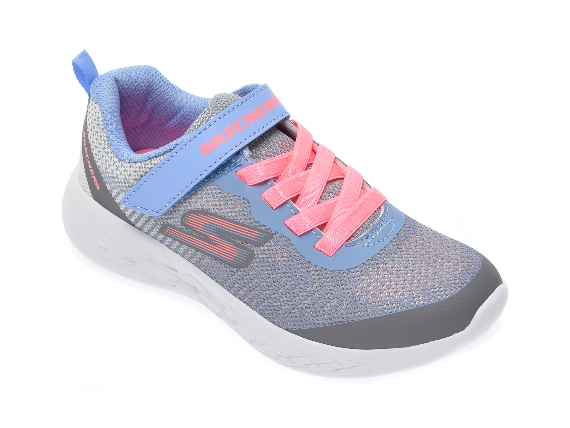 Pantofi sport SKECHERS gri, Go Run 600 Dazzle Strides, din material textil