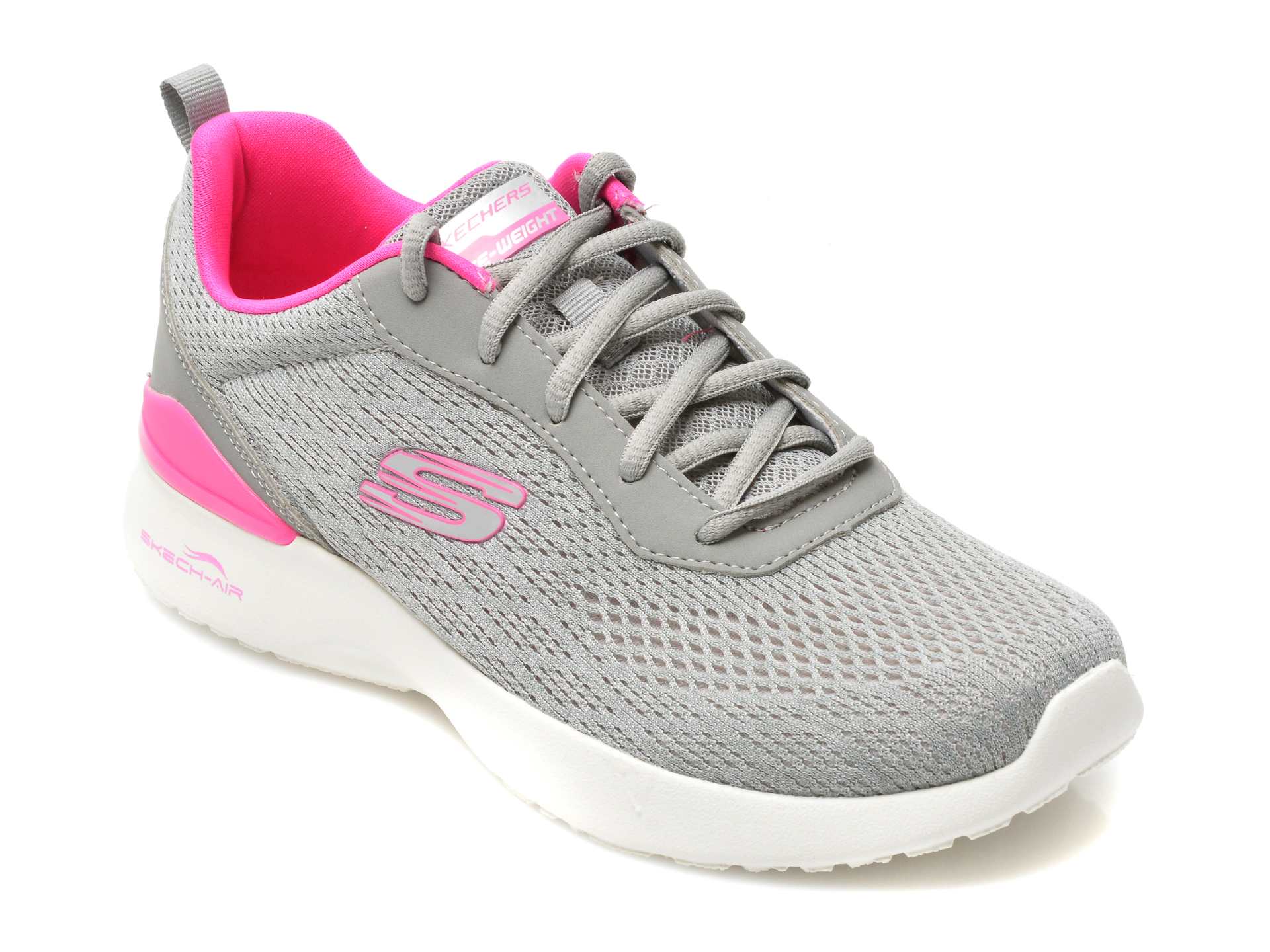 Pantofi sport SKECHERS gri, SKECH-AIR DYNAMIGHT, din material textil /femei/pantofi imagine noua