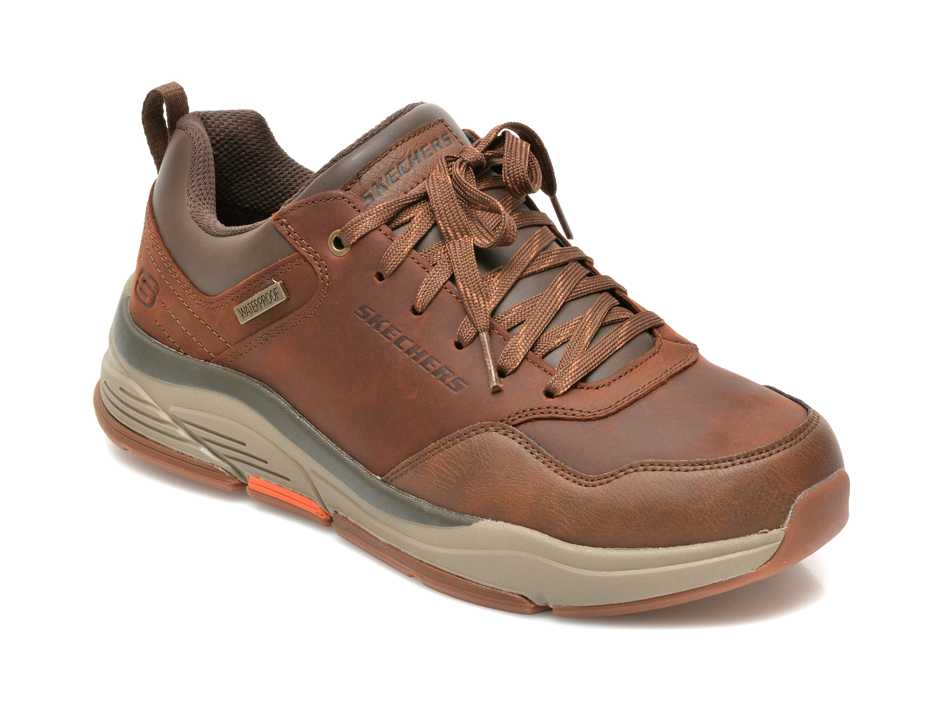 Pantofi sport SKECHERS maro, BENAGO, din piele naturala Skechers imagine reduceri