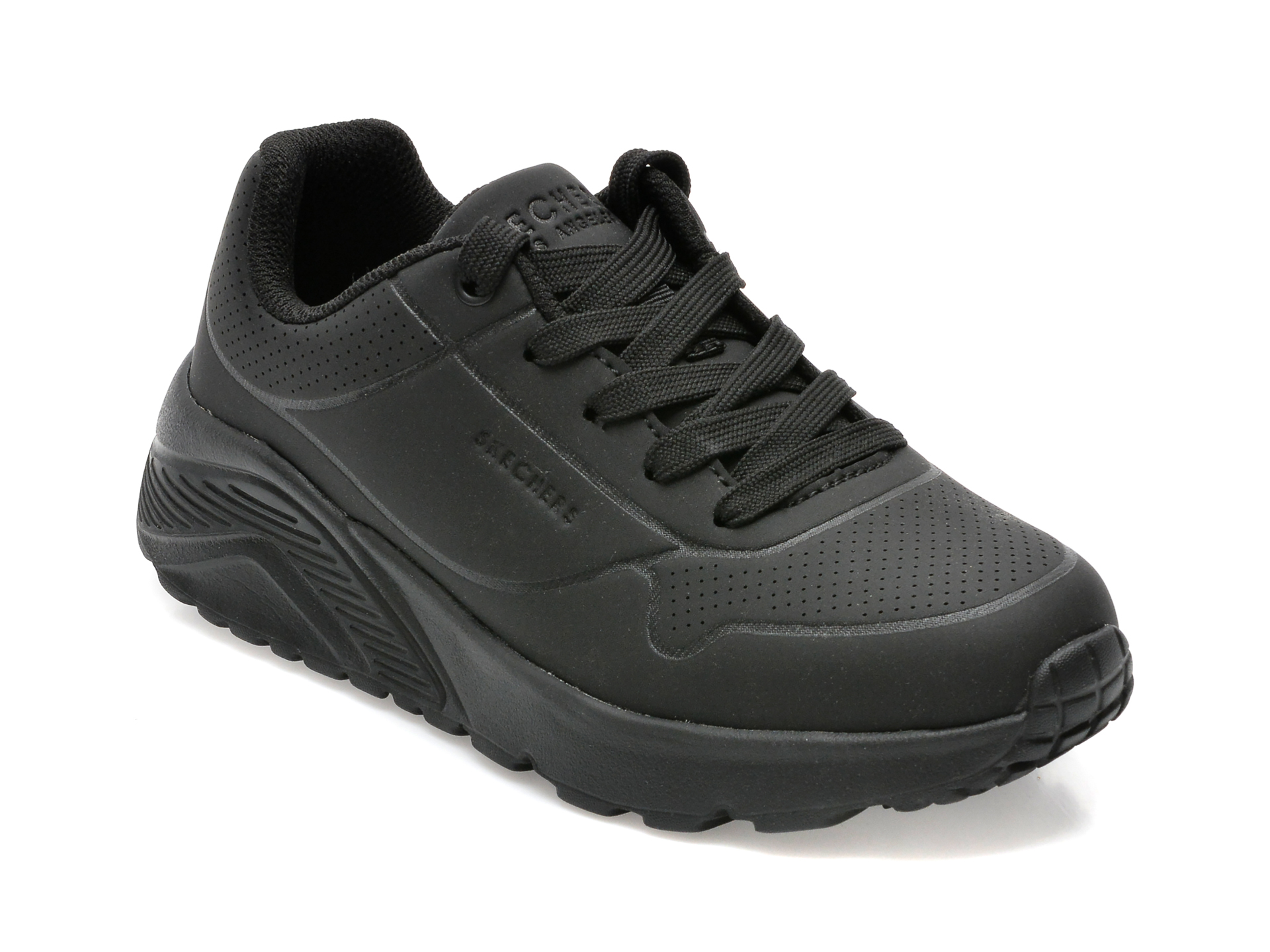 Pantofi sport SKECHERS negri, 403694L, din piele ecologica