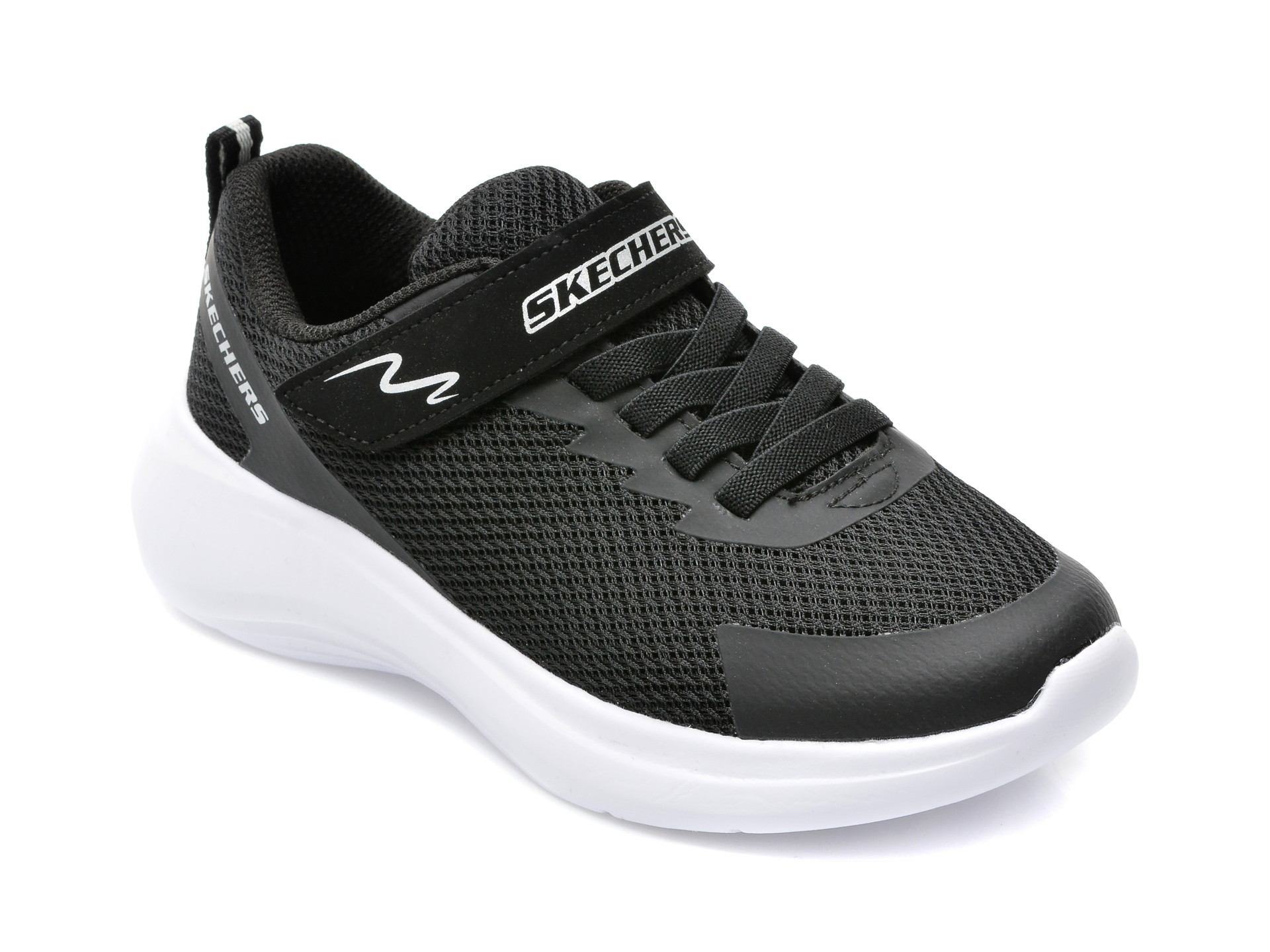 Pantofi sport SKECHERS negri, 403764L, din material textil si piele ecologica