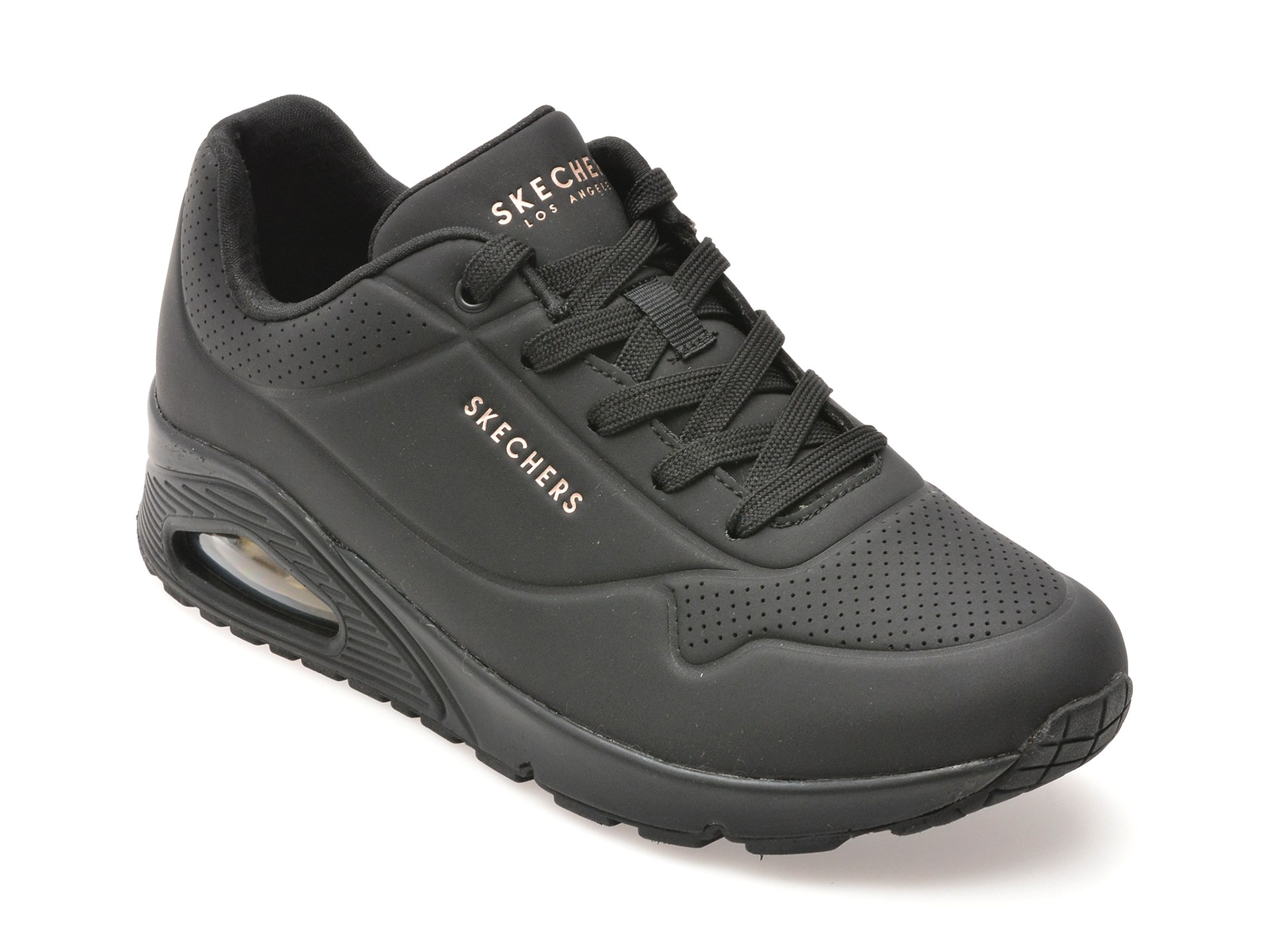 Pantofi sport SKECHERS negri, 73690, din piele ecologica nu pana pe 10.09