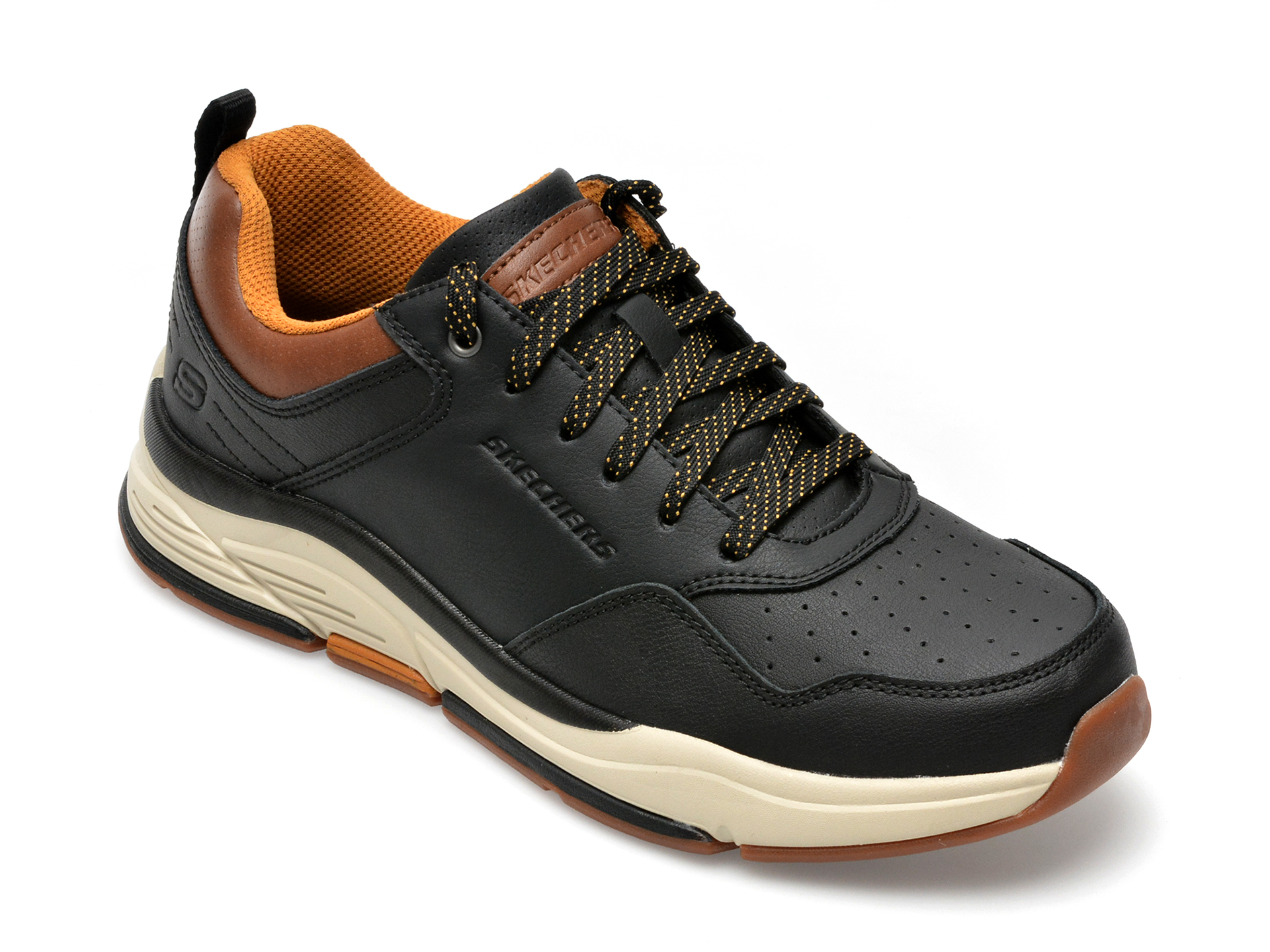 Pantofi sport SKECHERS negri, BENAGO, din piele naturala barbati 2023-09-21
