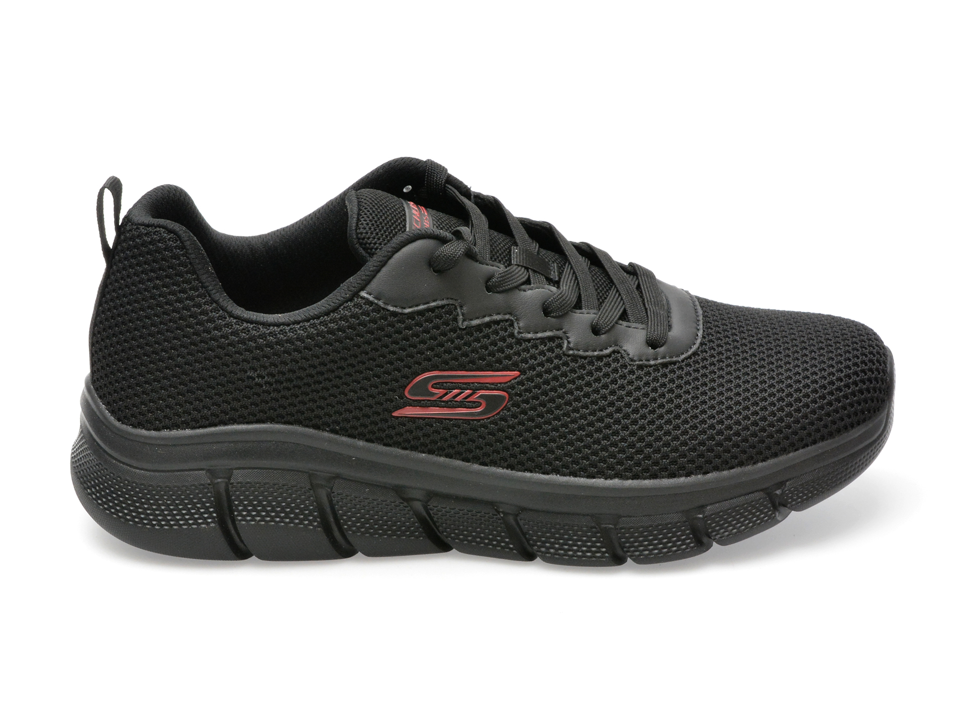 Pantofi sport SKECHERS negri, BOBS B FLEX, din material textil