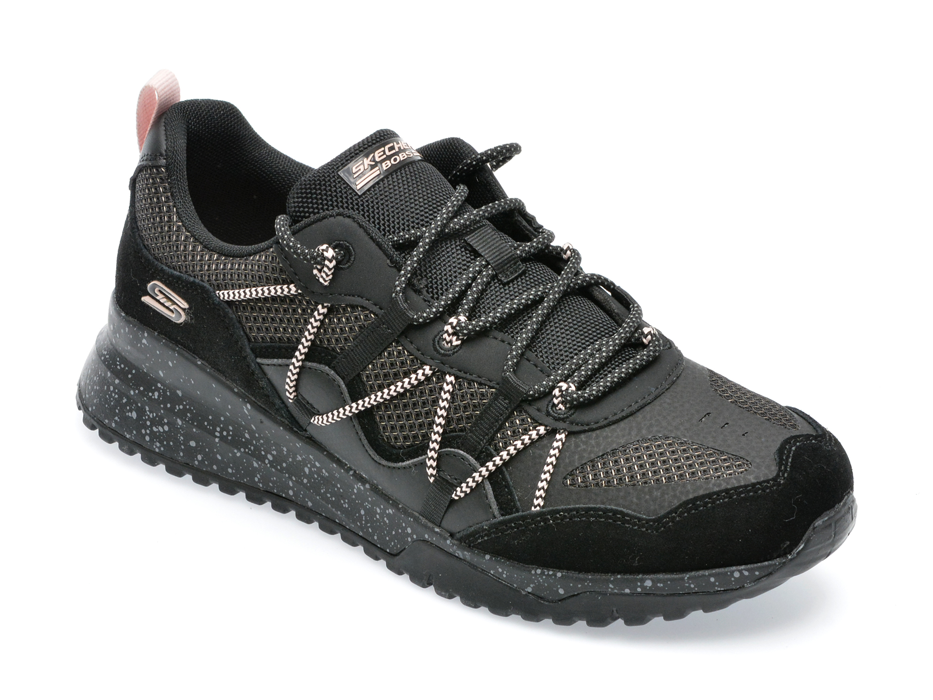 Pantofi sport SKECHERS negri, BOBS SQUAD 3, din material textil /femei/pantofi imagine noua