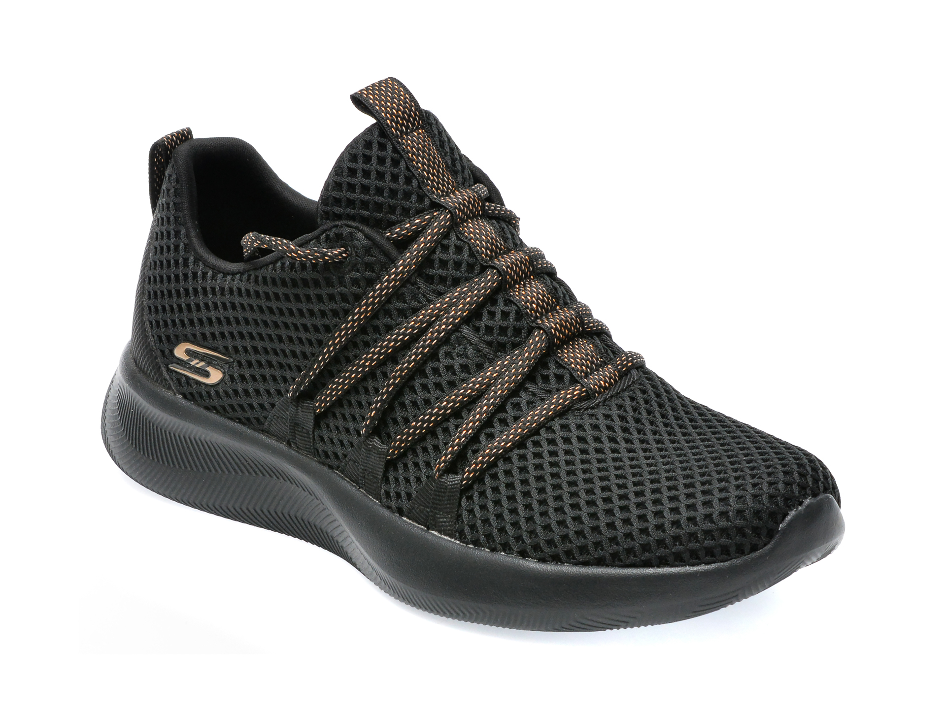 Pantofi sport SKECHERS negri, BOBS SQUAD , din material textil /femei/pantofi imagine noua
