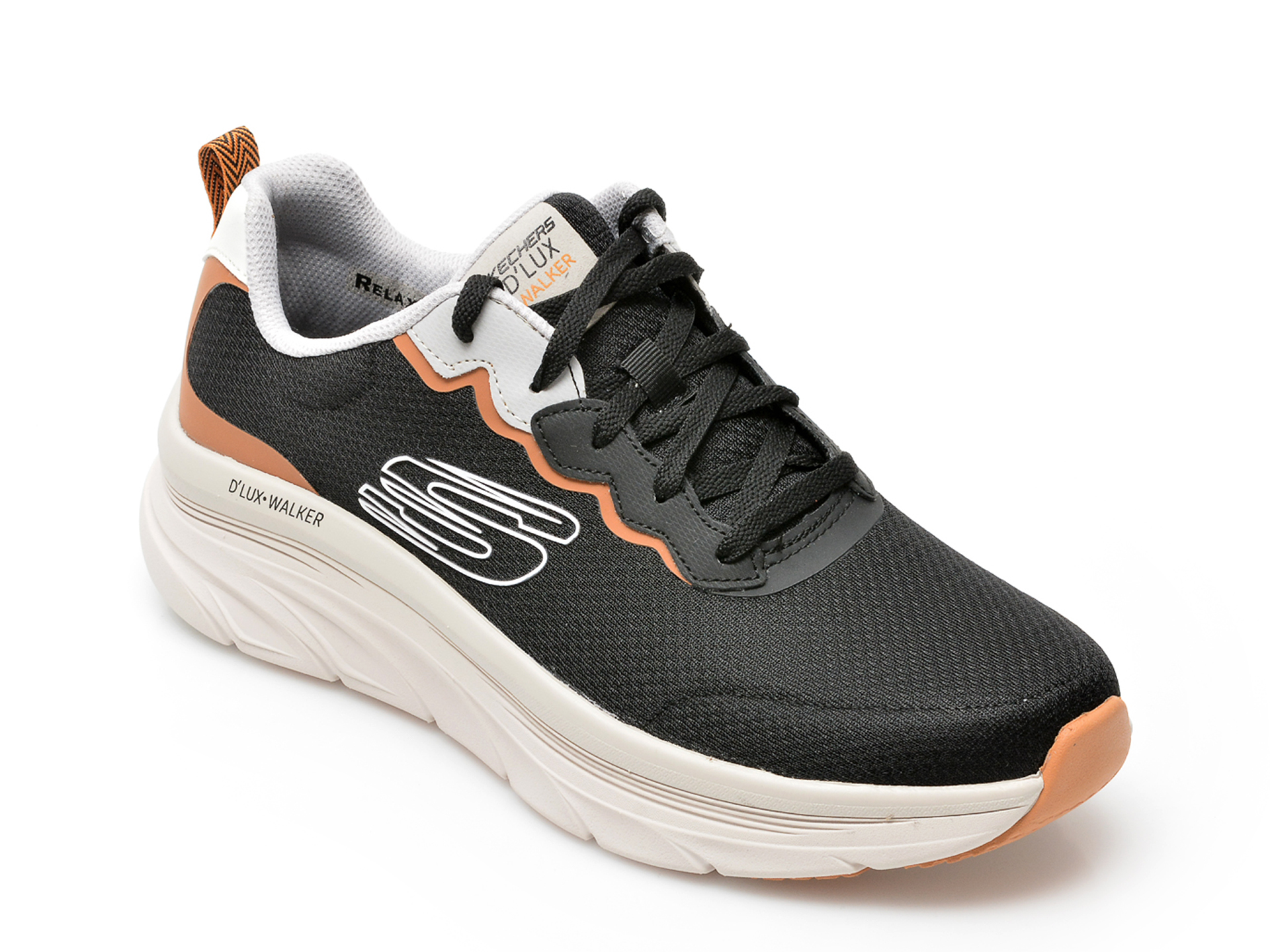 Pantofi sport SKECHERS negri, D LUX WALKER, din material textil Skechers
