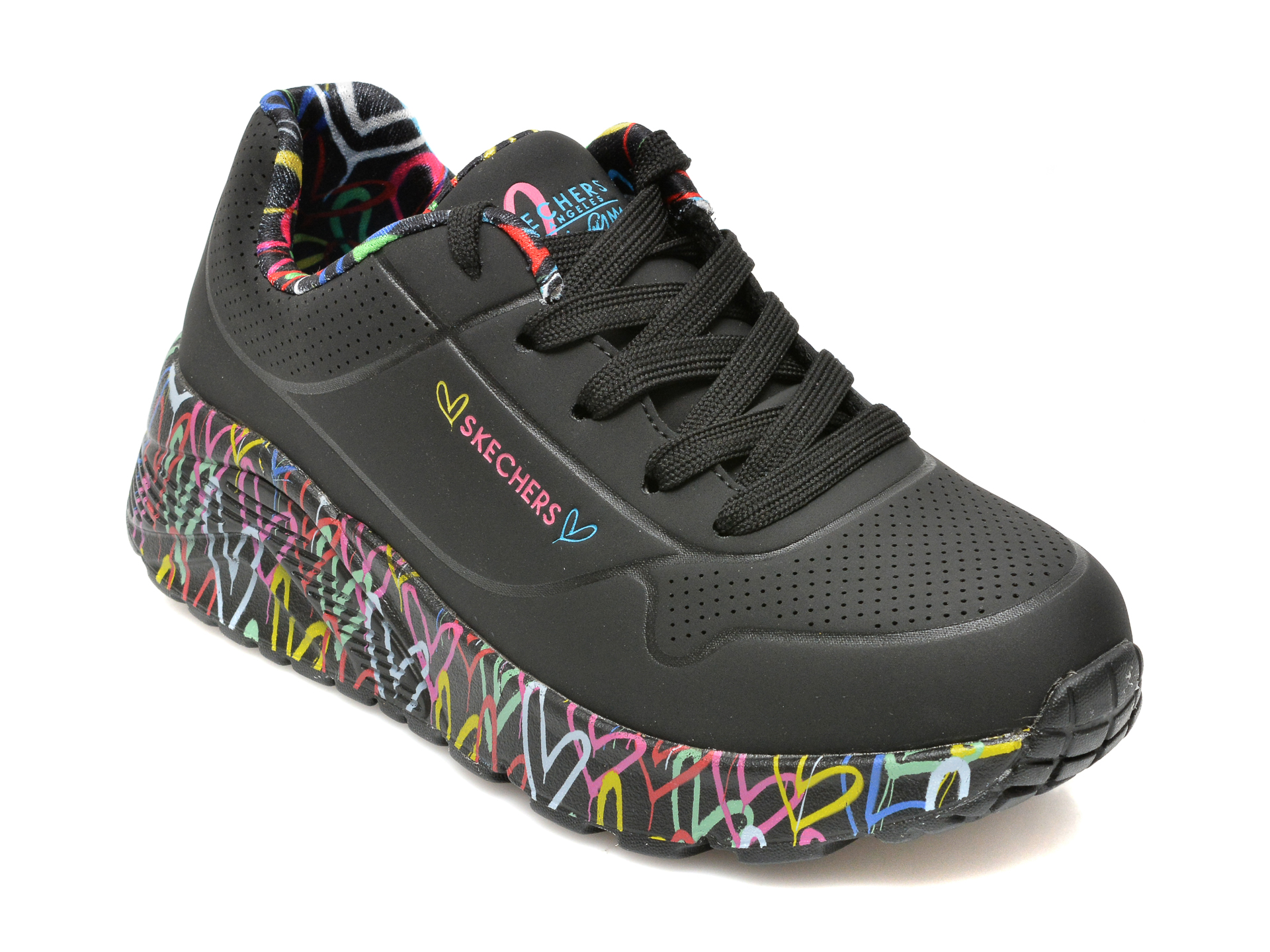 Pantofi sport SKECHERS negri, , din piele ecologica 2023 ❤️ Pret Super tezyo.ro imagine noua 2022