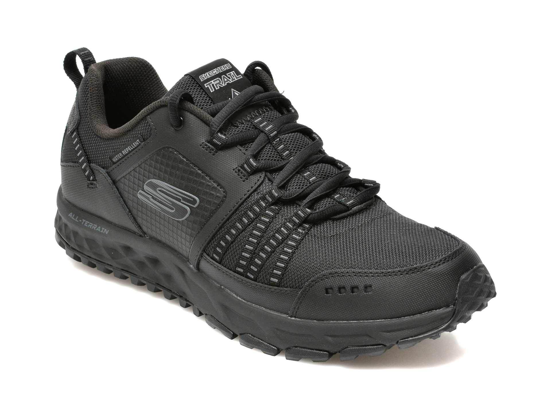 Pantofi sport SKECHERS negri, ESCAPE PLAN, din material textil