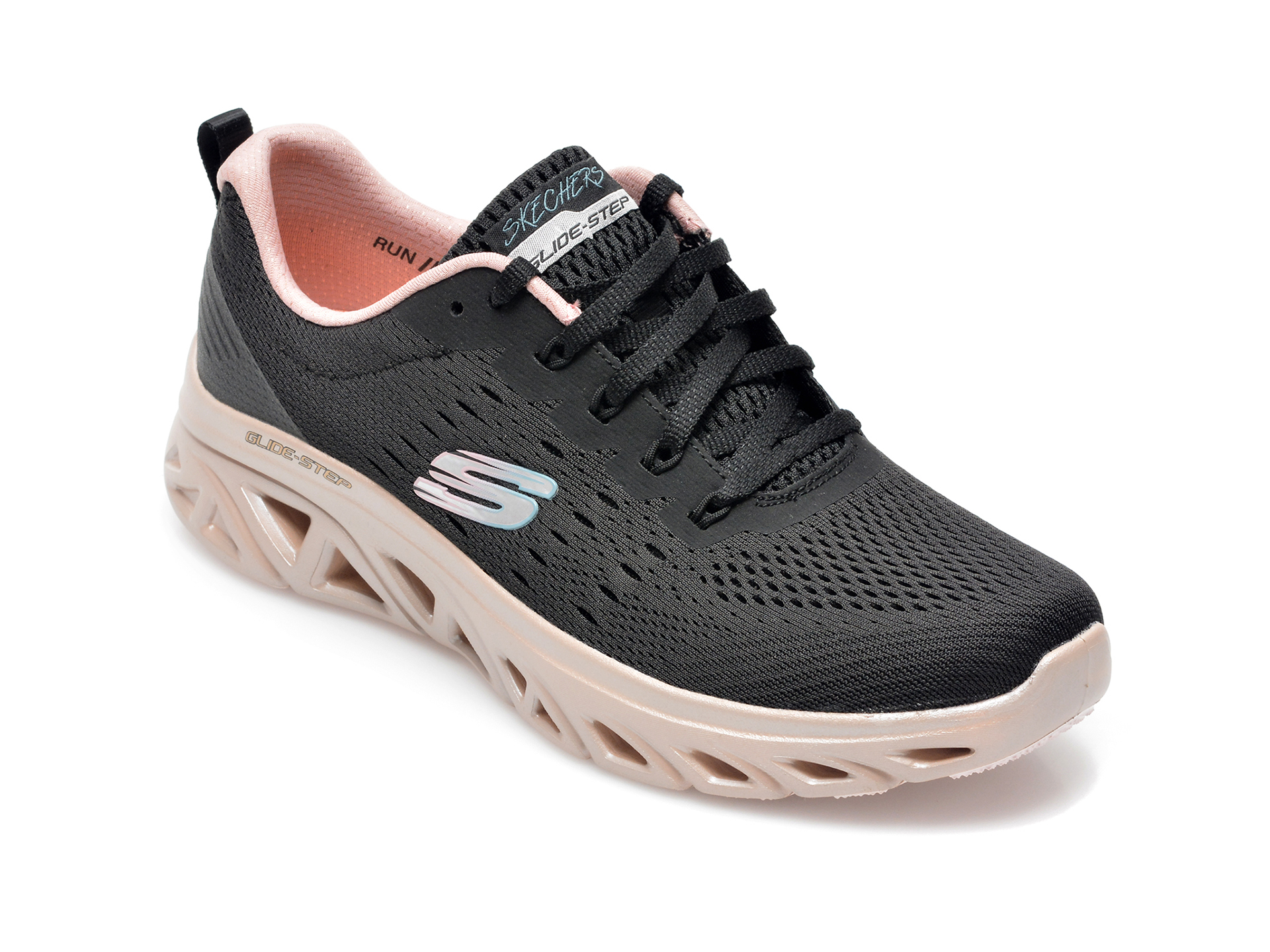 Pantofi sport SKECHERS negri, Glide-Step Sport, din material textil