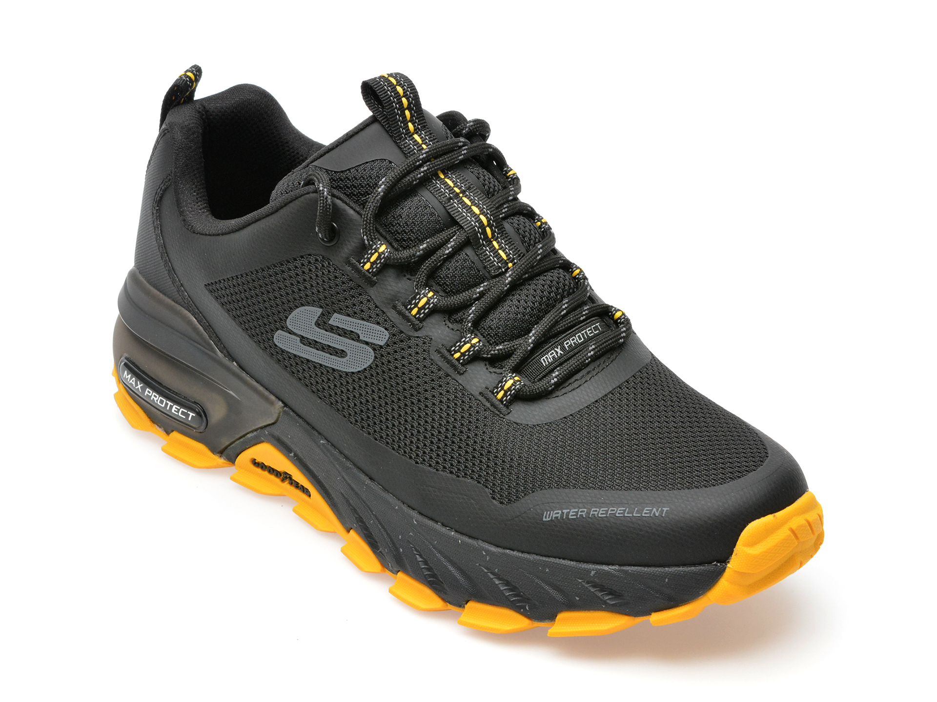 Pantofi sport SKECHERS negri, MAX PROTECT , din material textil Skechers