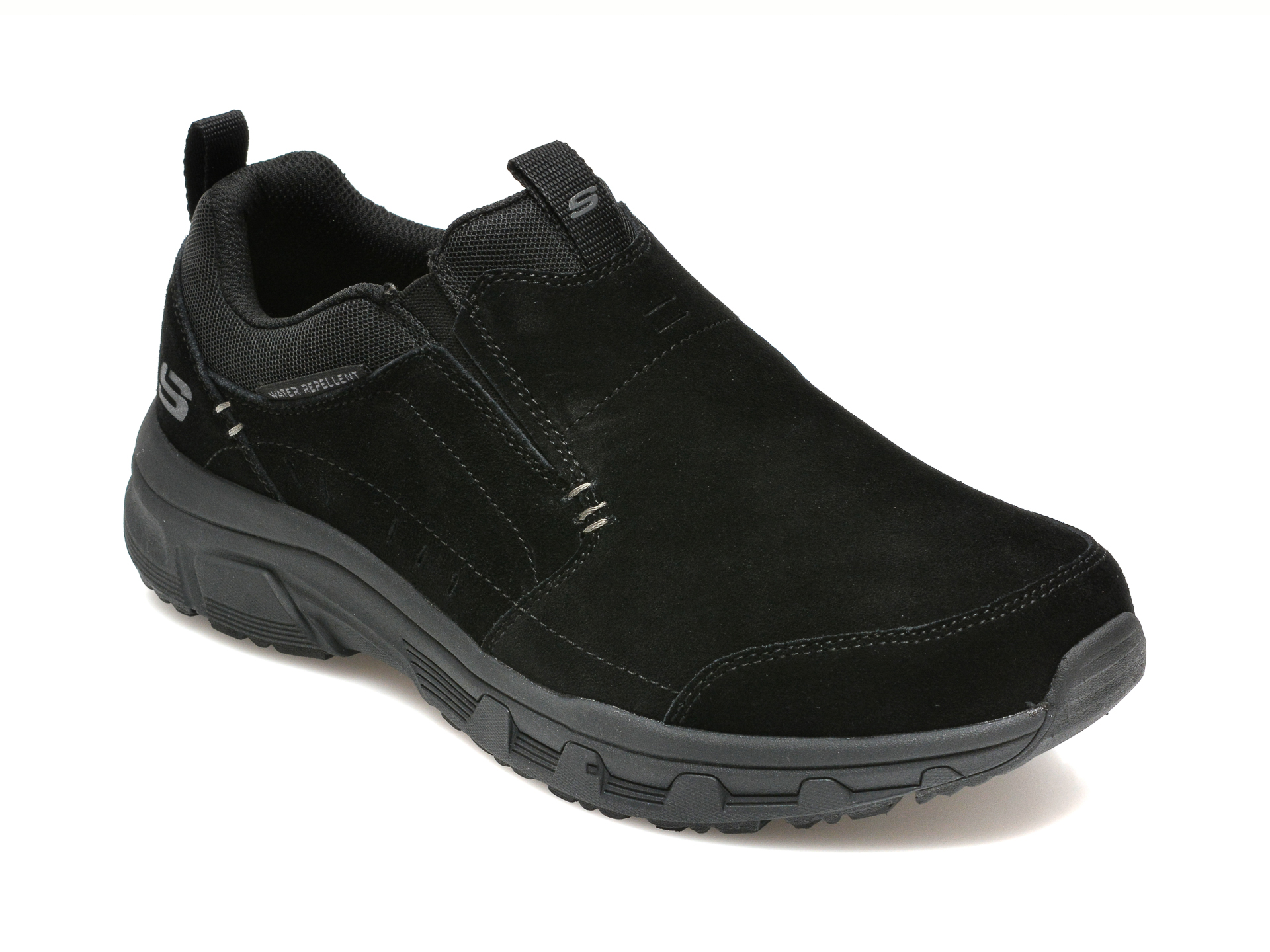 Pantofi sport SKECHERS negri, OAK CANYON, din piele intoarsa Skechers