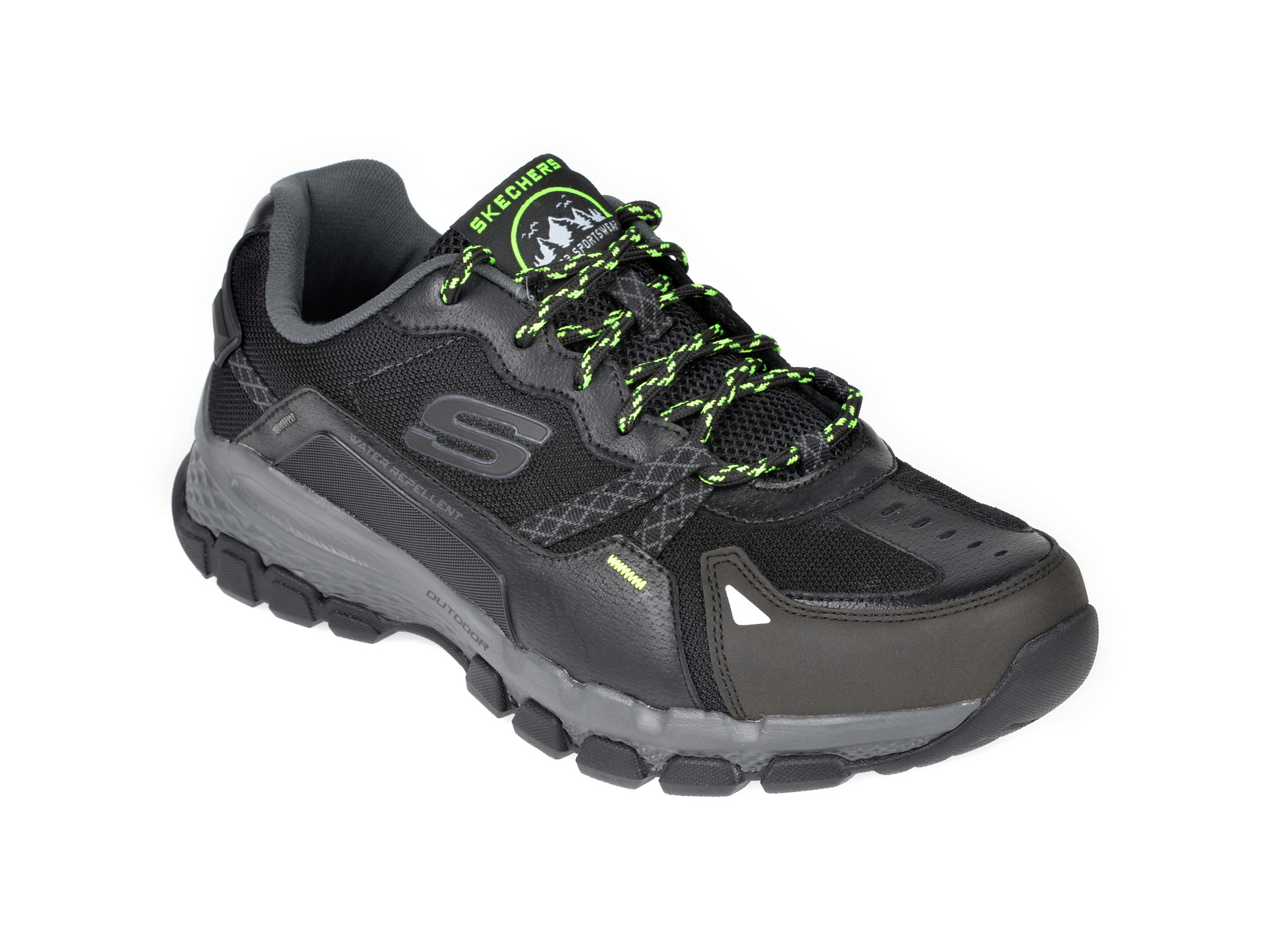 Pantofi sport SKECHERS negri, Outland 2.0 Wynnter, din material textil si piele naturala