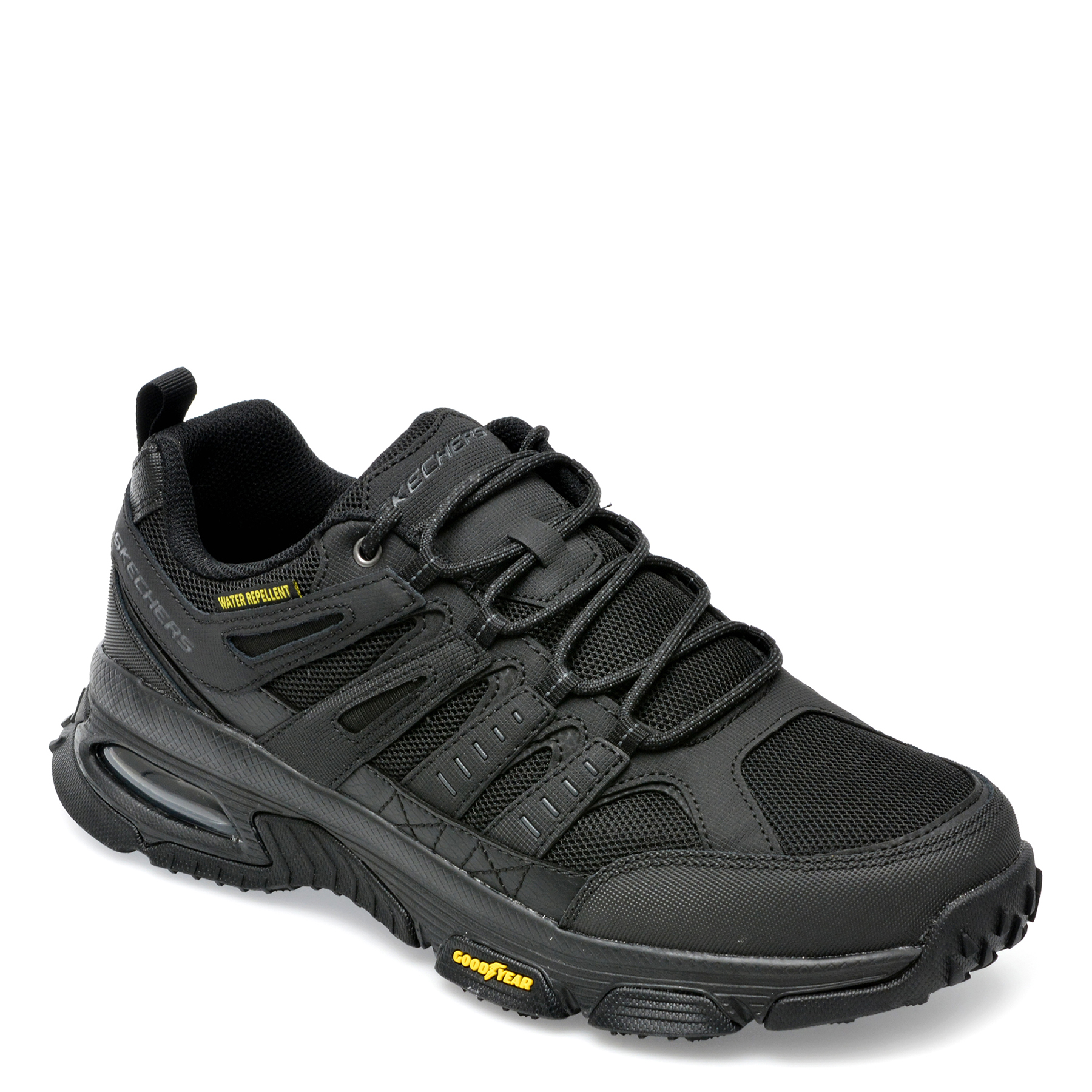 Pantofi sport SKECHERS negri, SKECH-AIR ENVOY, din material textil si pvc Skechers imagine noua 2022