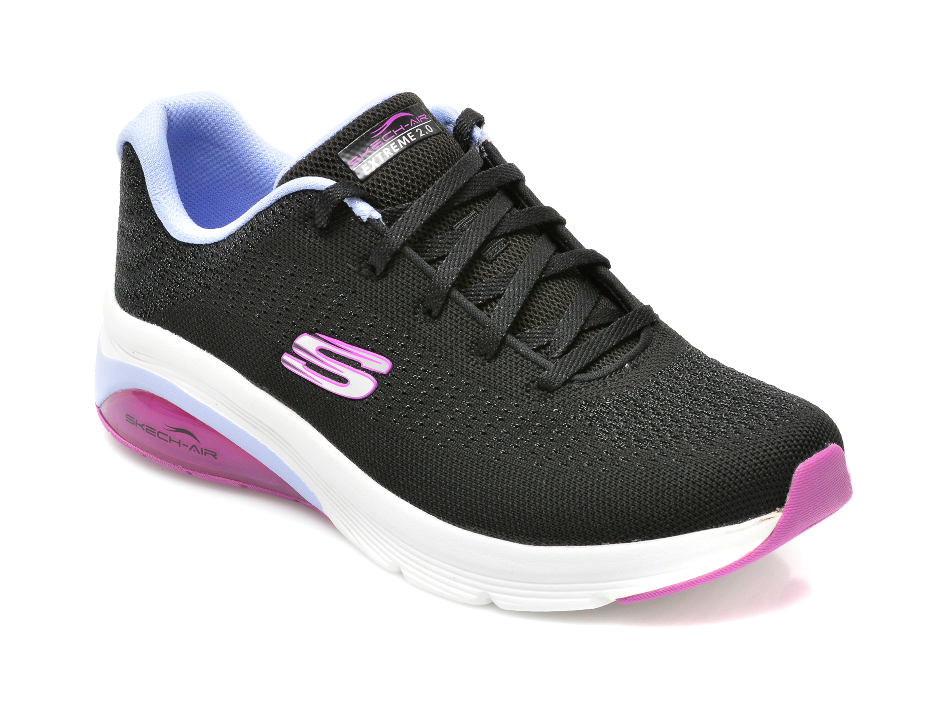 Pantofi sport SKECHERS negri, SKECH-AIR EXTREME 2.0, din material textil Skechers imagine noua