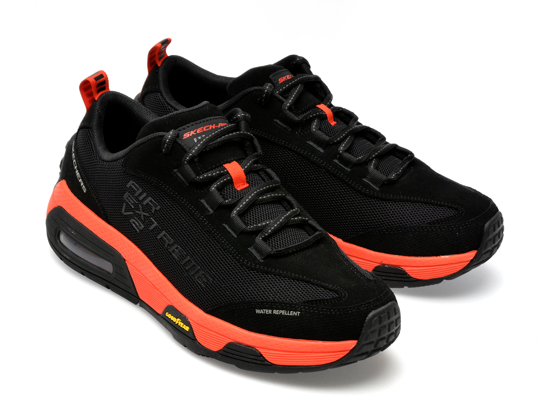 Poze Pantofi sport SKECHERS negri, SKECH-AIR EXTREME V2, din material textil si piele intoarsa tezyo.ro