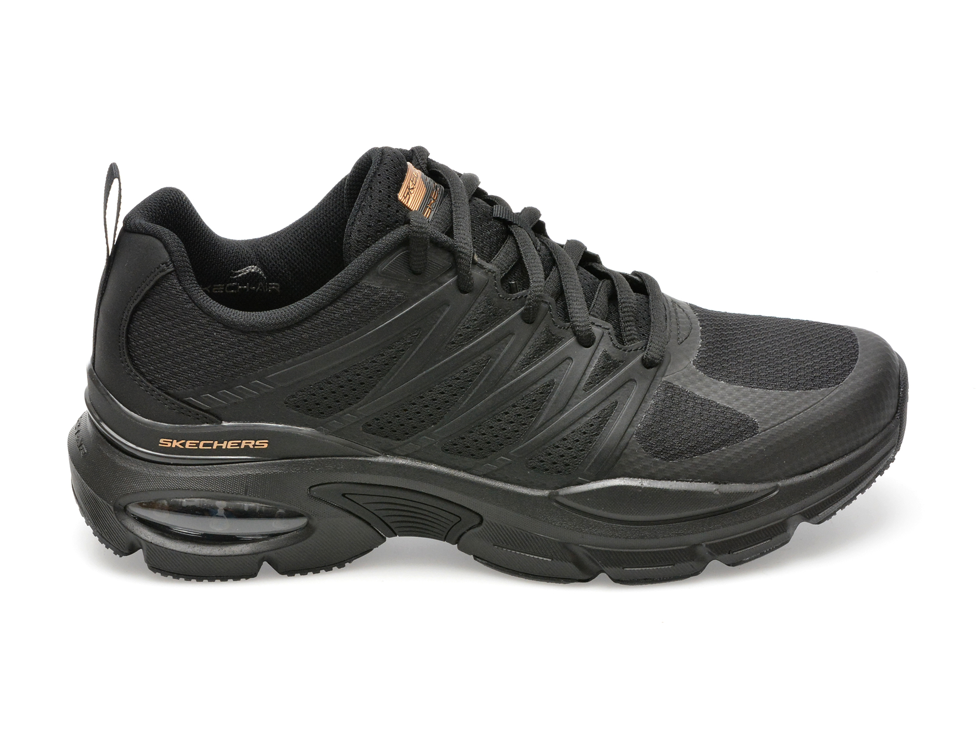 Pantofi sport SKECHERS negri, SKECH-AIR VENTURA, din material textil
