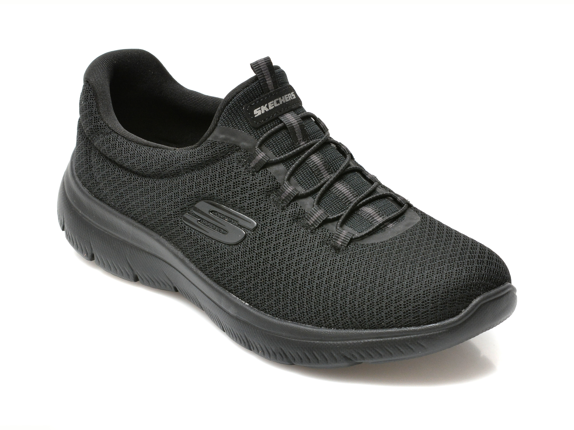 Pantofi sport SKECHERS negri, SUMMITS, din material textil Skechers imagine noua