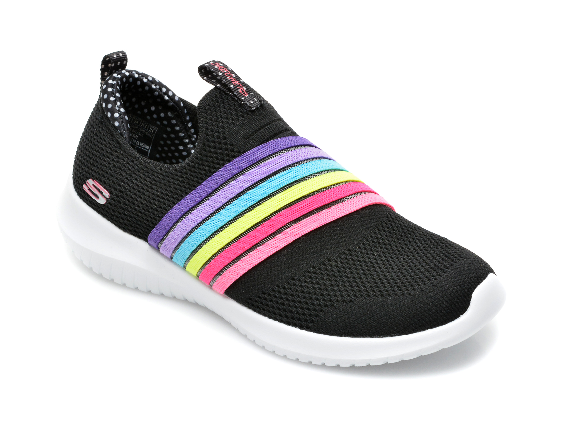 Pantofi sport SKECHERS negri, Ultra Flex Brightful Day, din material textil